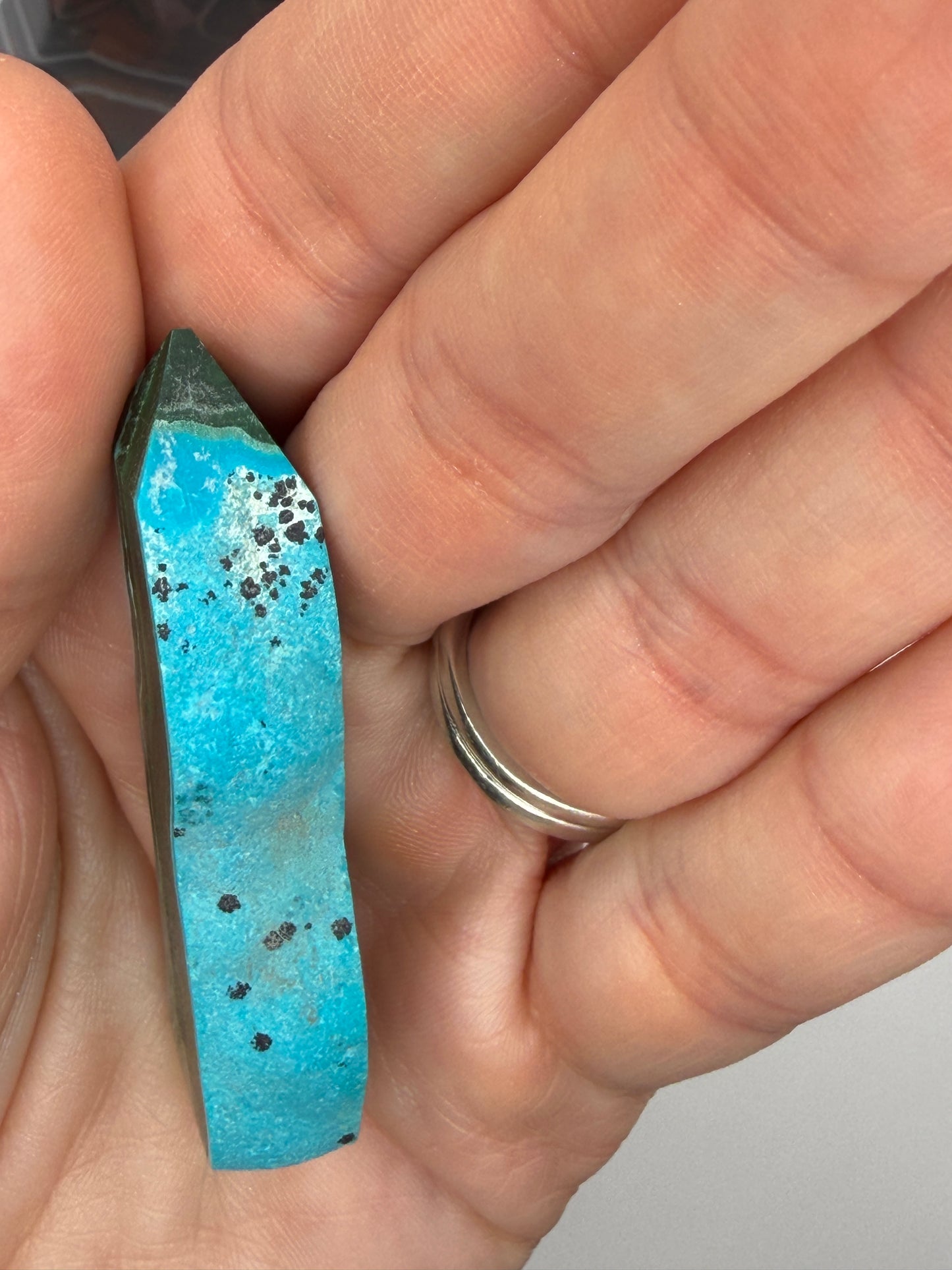 Chrysocolla Mixed Malachite Raw Side Point Style 1