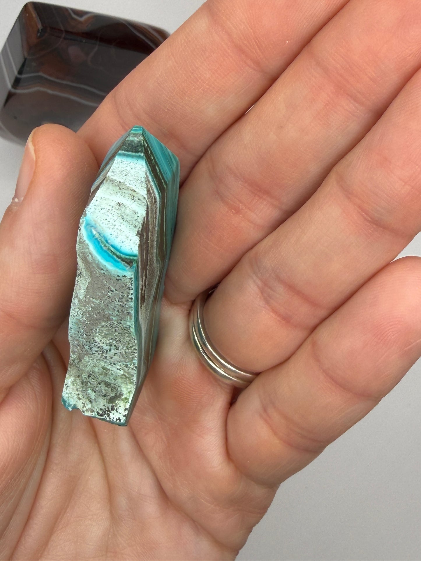 Chrysocolla Mixed Malachite Raw Side Point Style 3