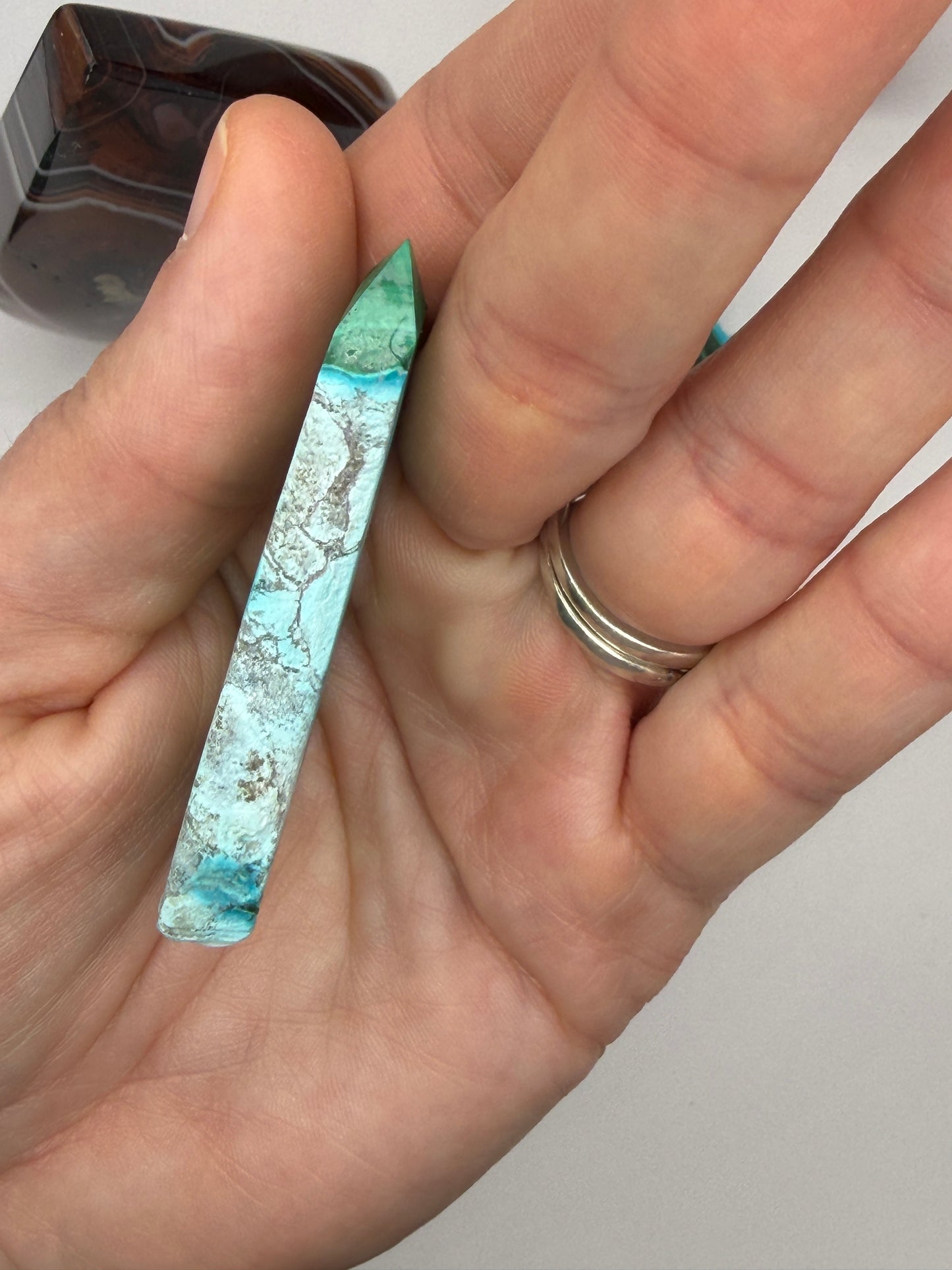 Chrysocolla Mixed Malachite Raw Side Point Style 5