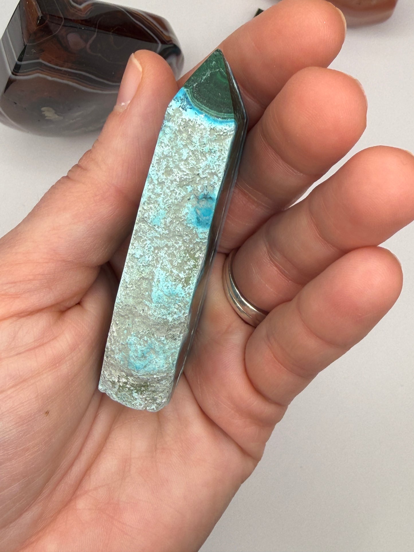 Chrysocolla Mixed Malachite Raw Side Point Style 10