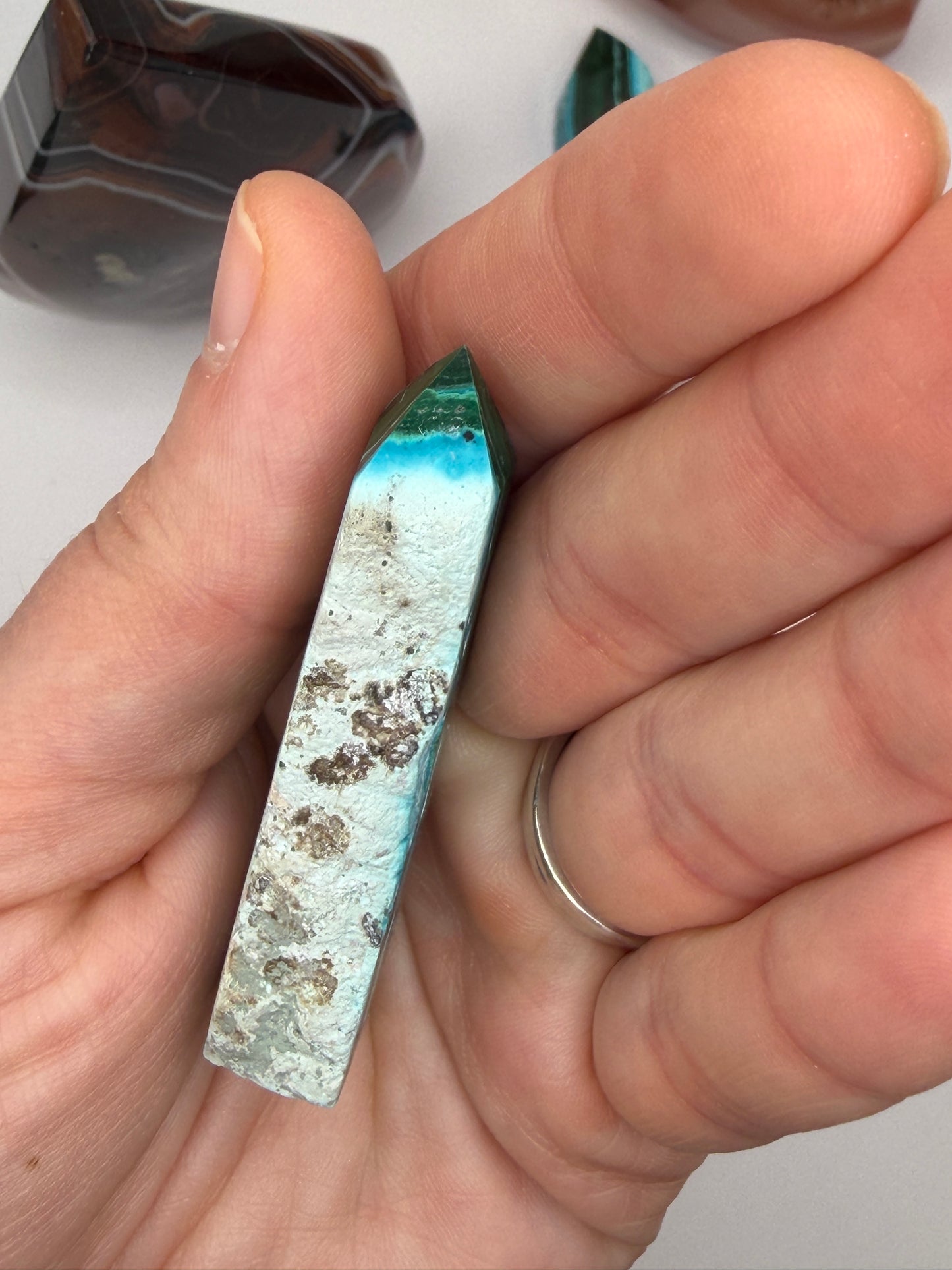 Chrysocolla Mixed Malachite Raw Side Point Style 12