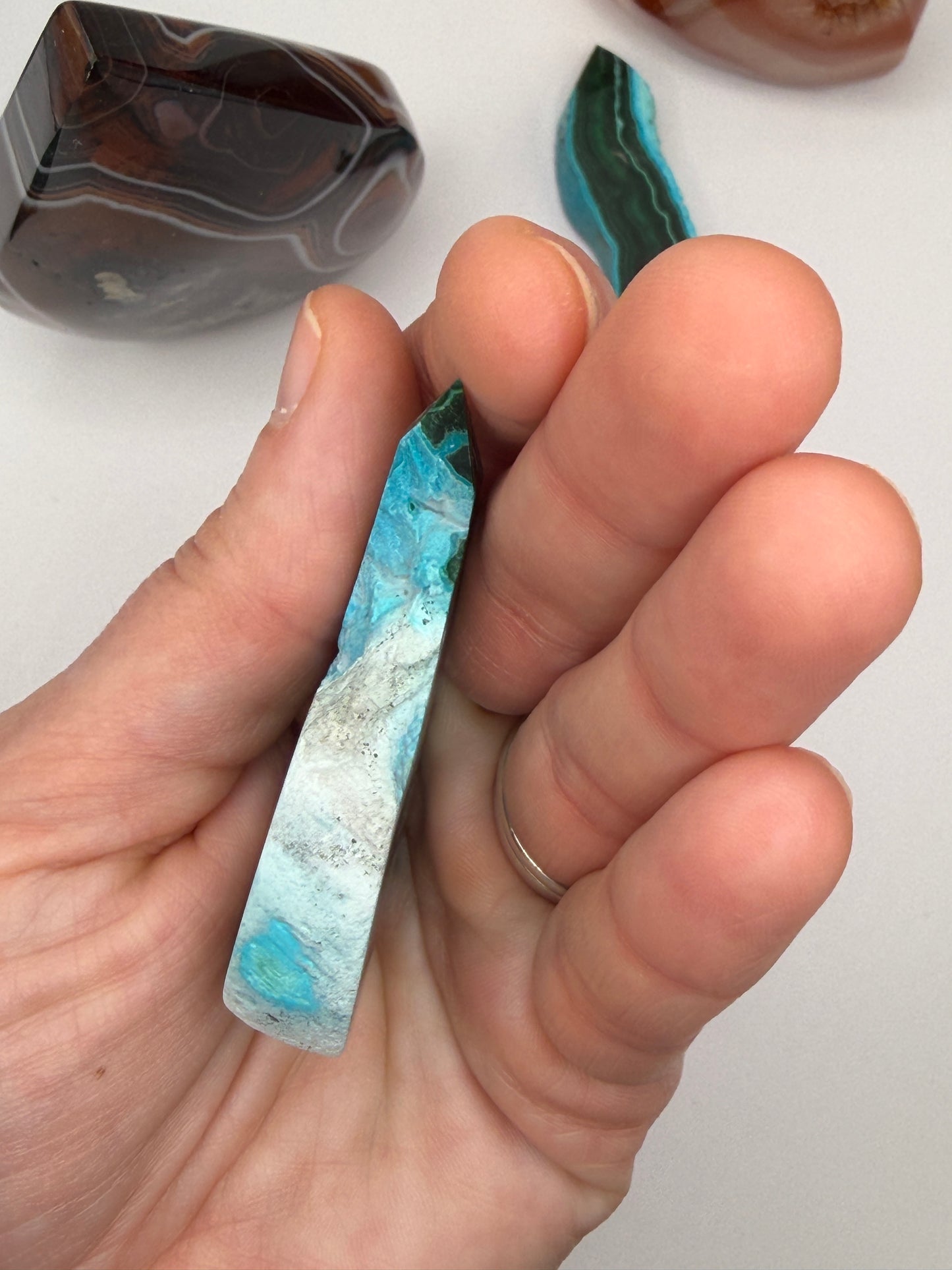 Chrysocolla Mixed Malachite Raw Side Point Style 22
