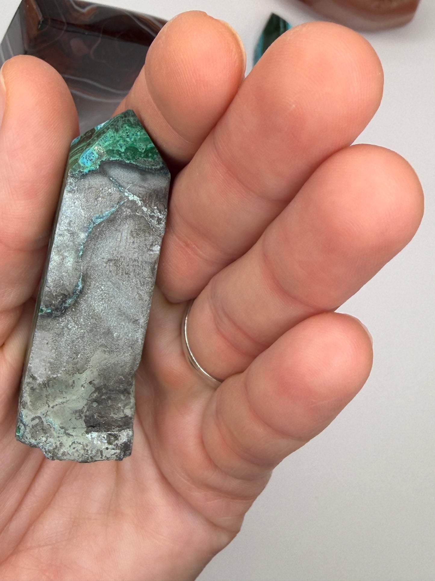 Chrysocolla Mixed Malachite Raw Side Point Style 25
