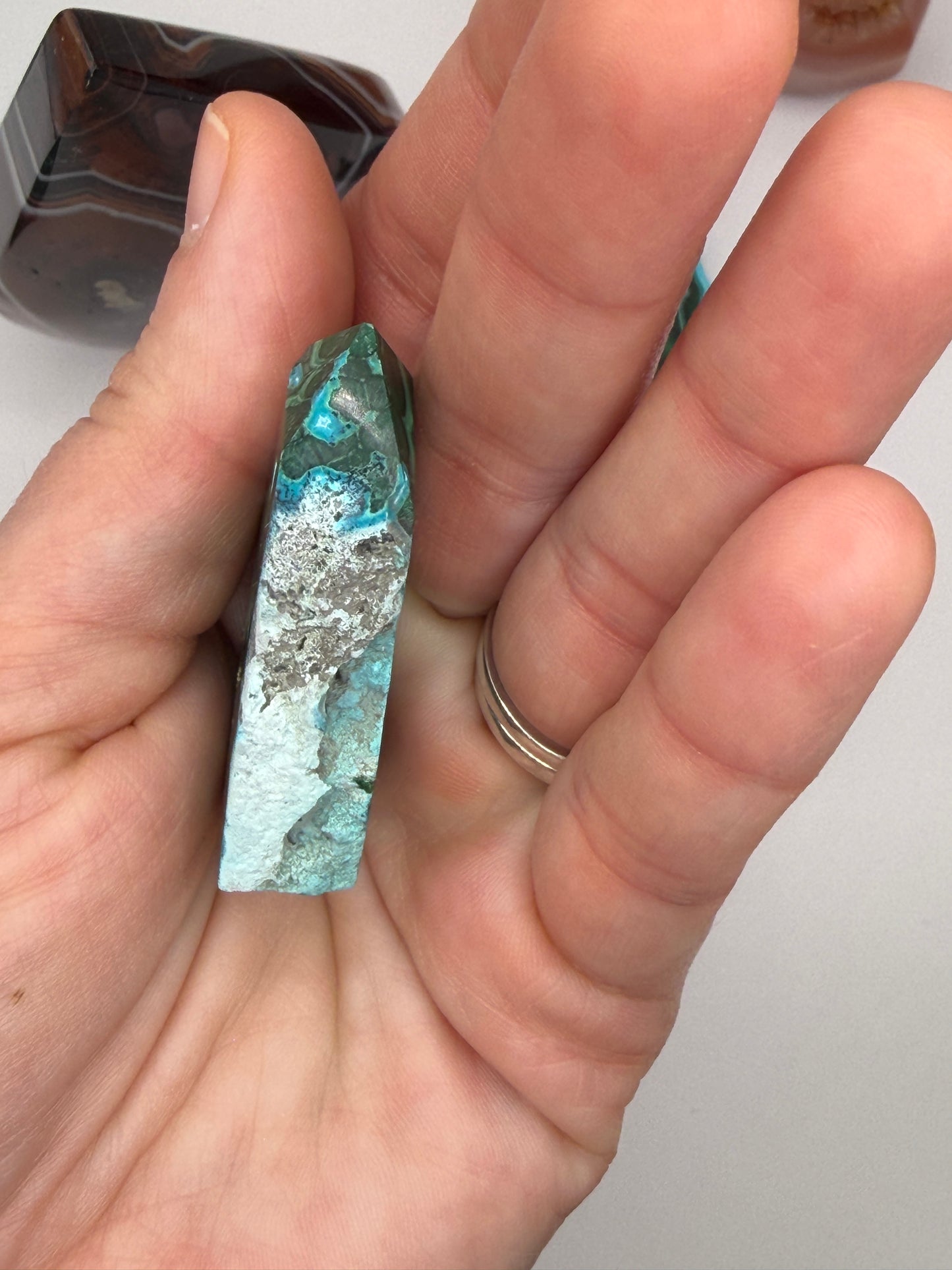Chrysocolla Mixed Malachite Raw Side Point Style 26