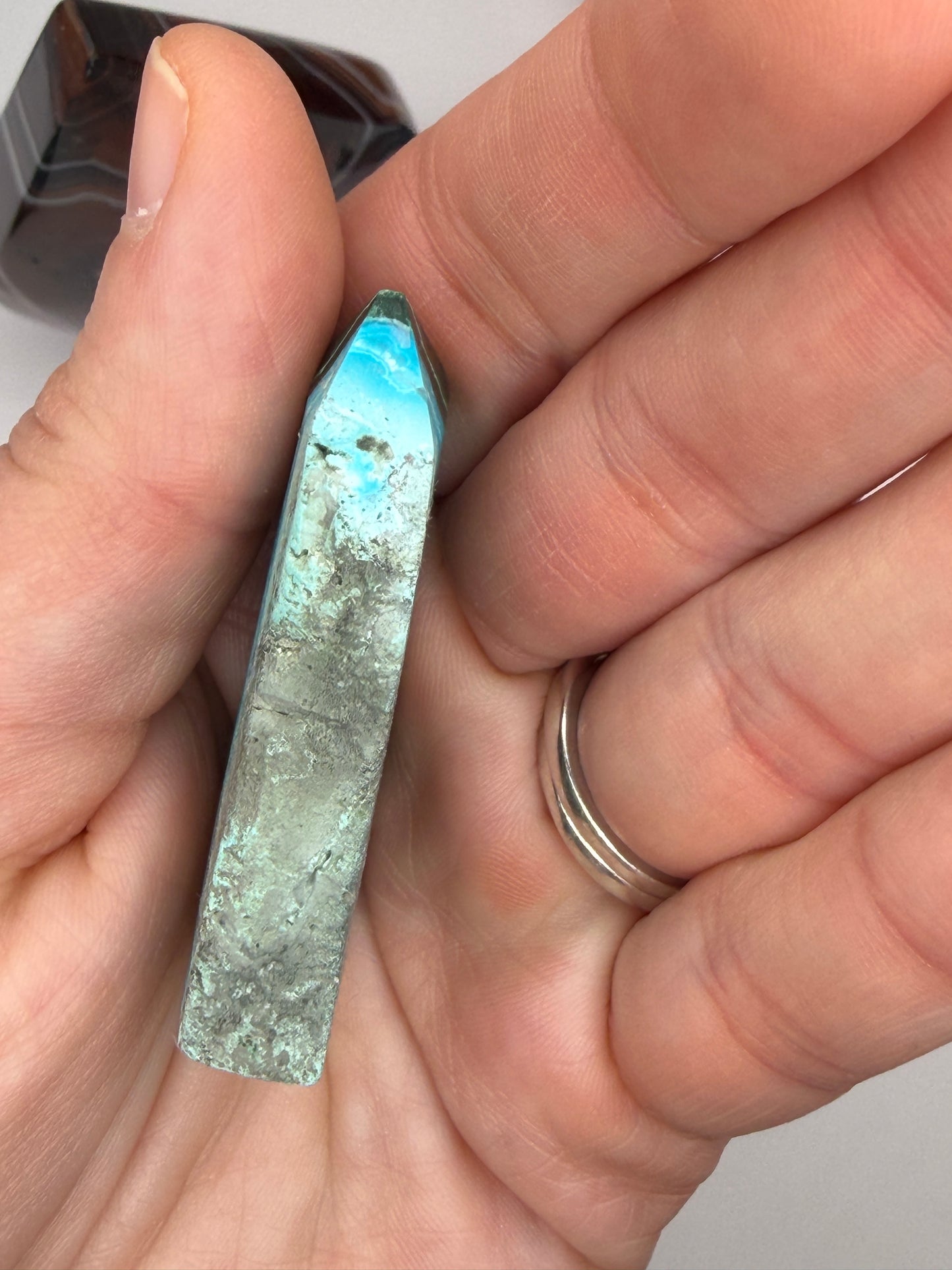 Chrysocolla Mixed Malachite Raw Side Point Style 28