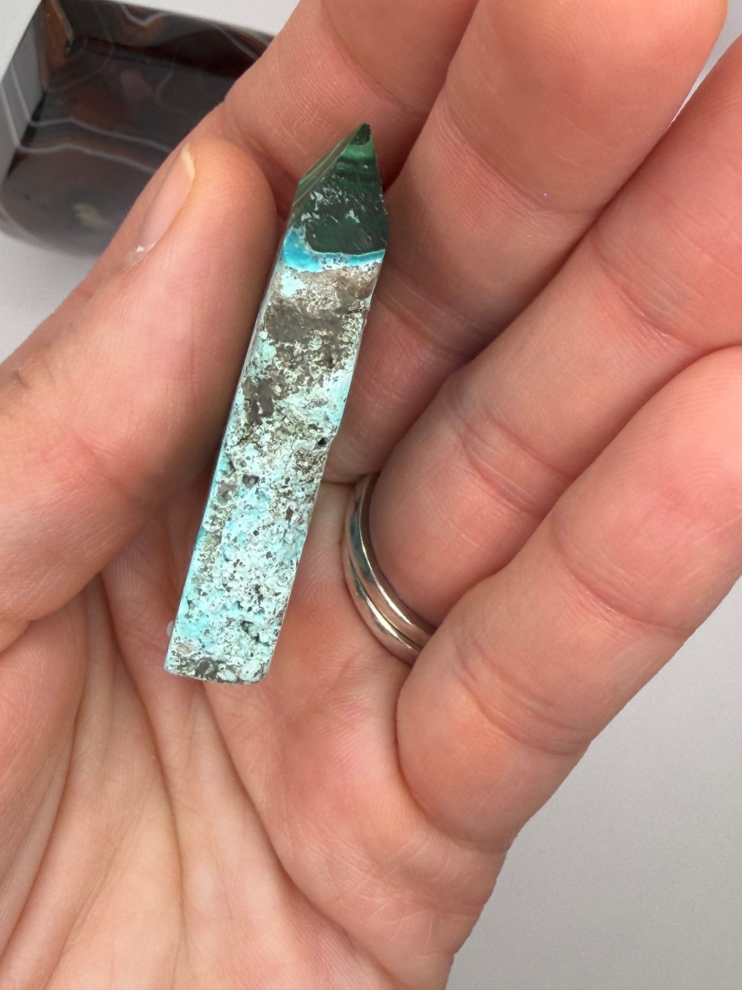 Chrysocolla Mixed Malachite Raw Side Point Style 29