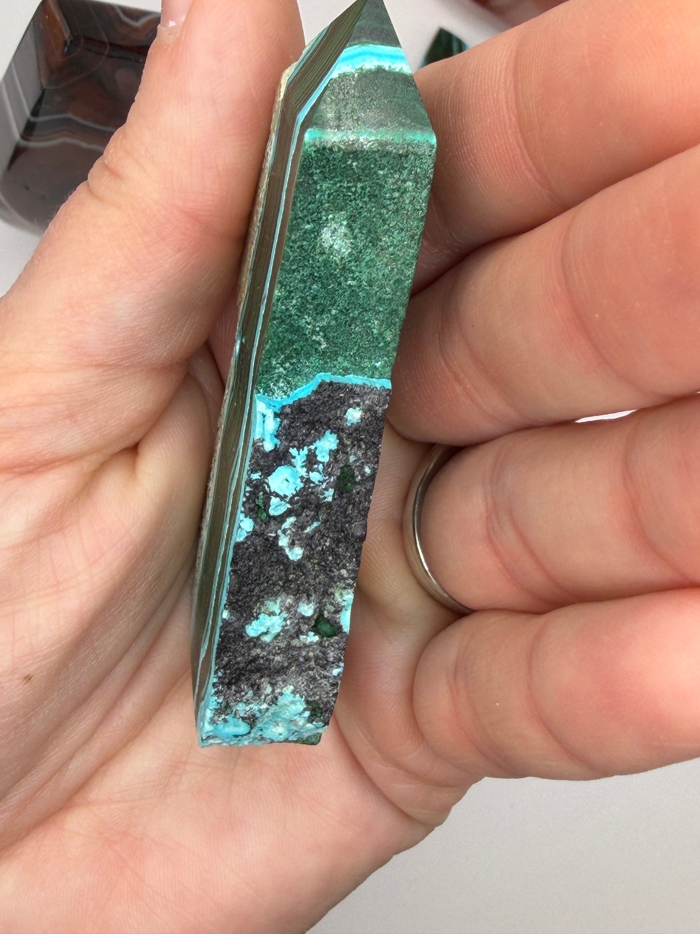 Chrysocolla Mixed Malachite Raw Side Point Style 31
