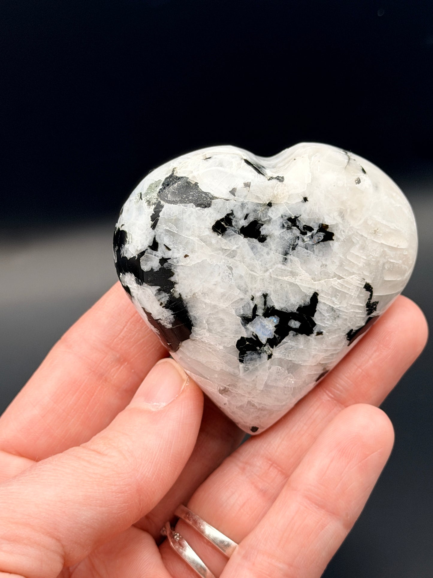 Rainbow Moonstone Heart 2" Style 1