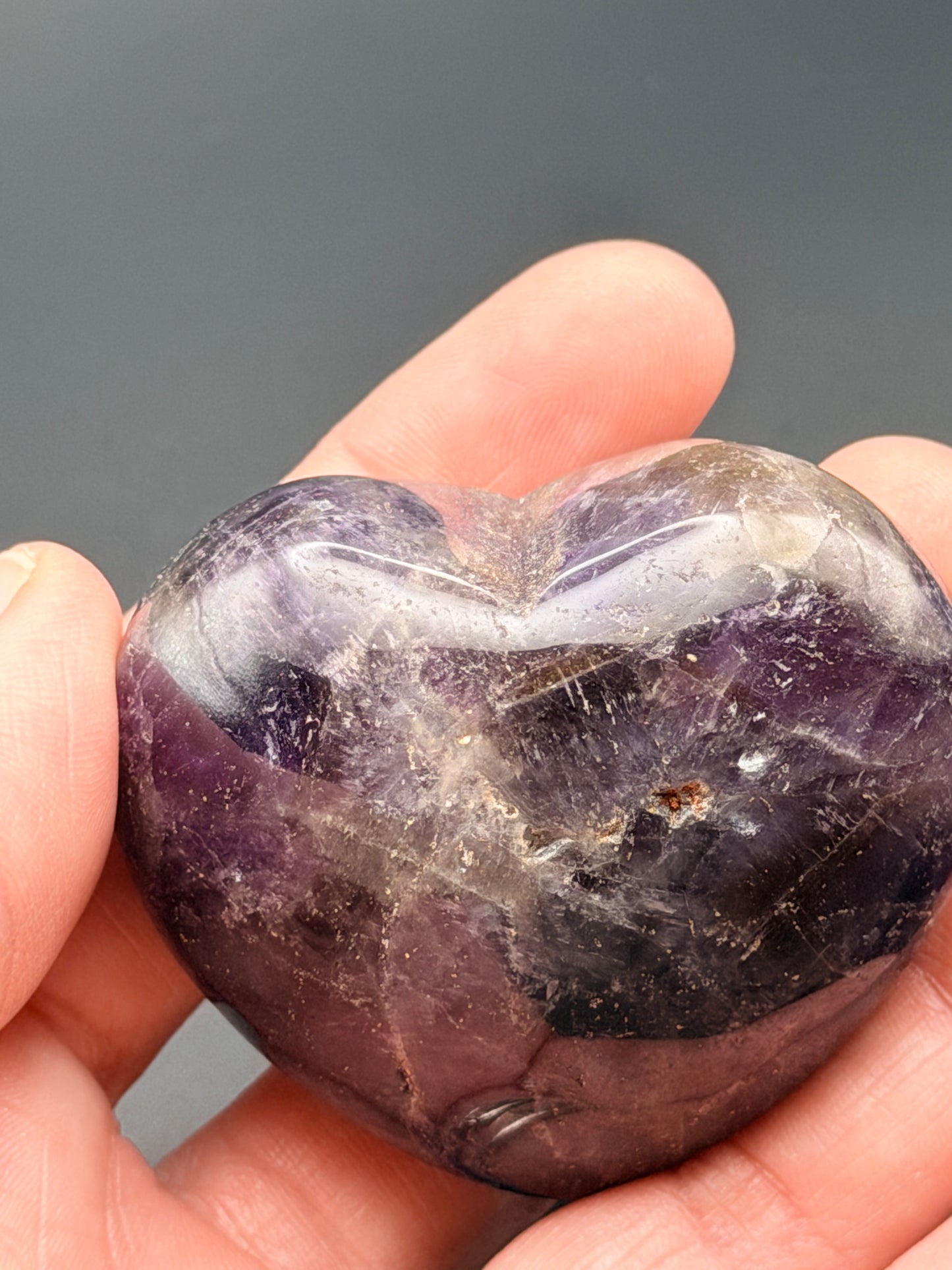 Chevron Amethyst Heart 2" Style 2