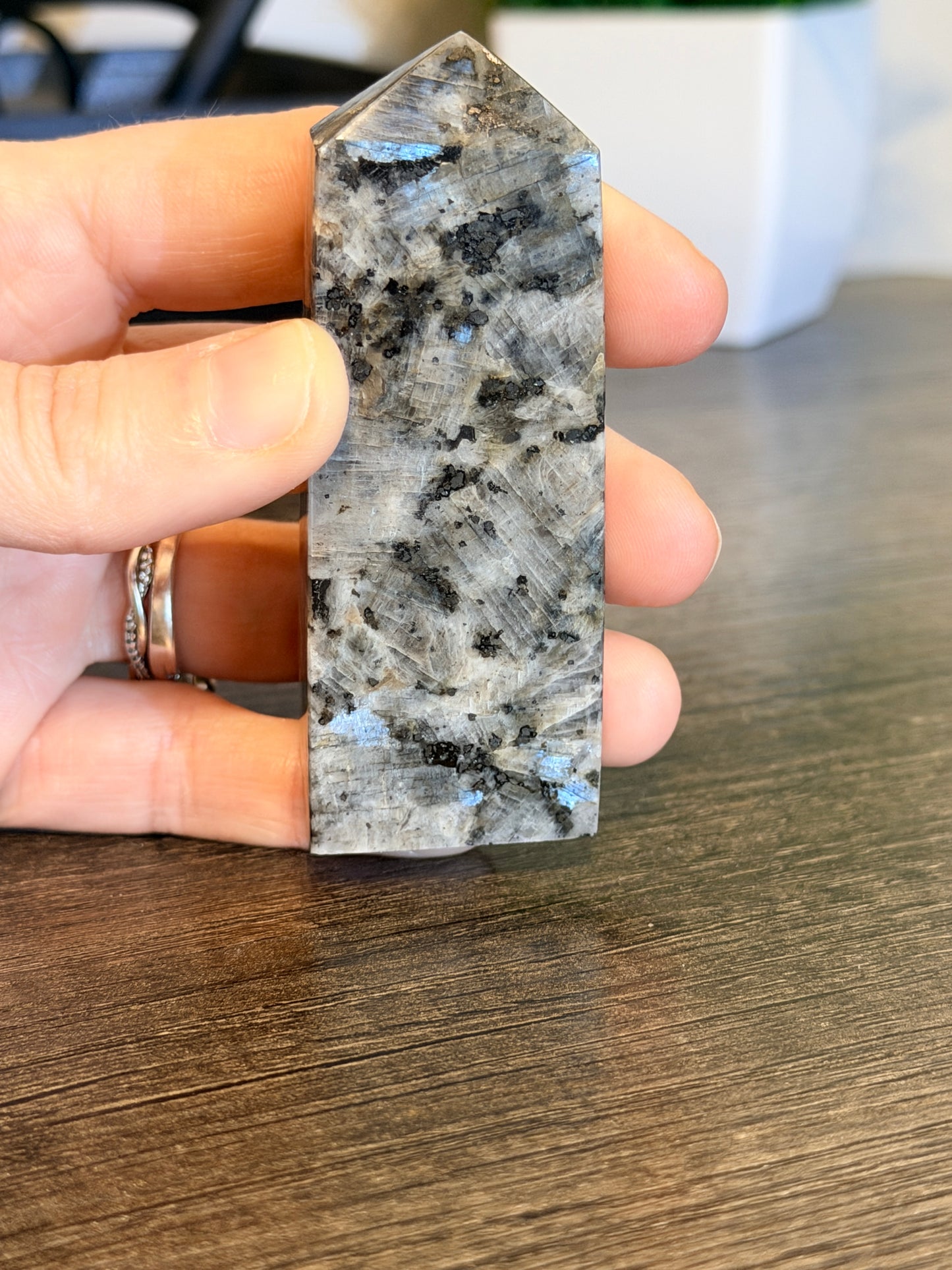 Larvikite Flat Obelisk Crystal Tower Style 1