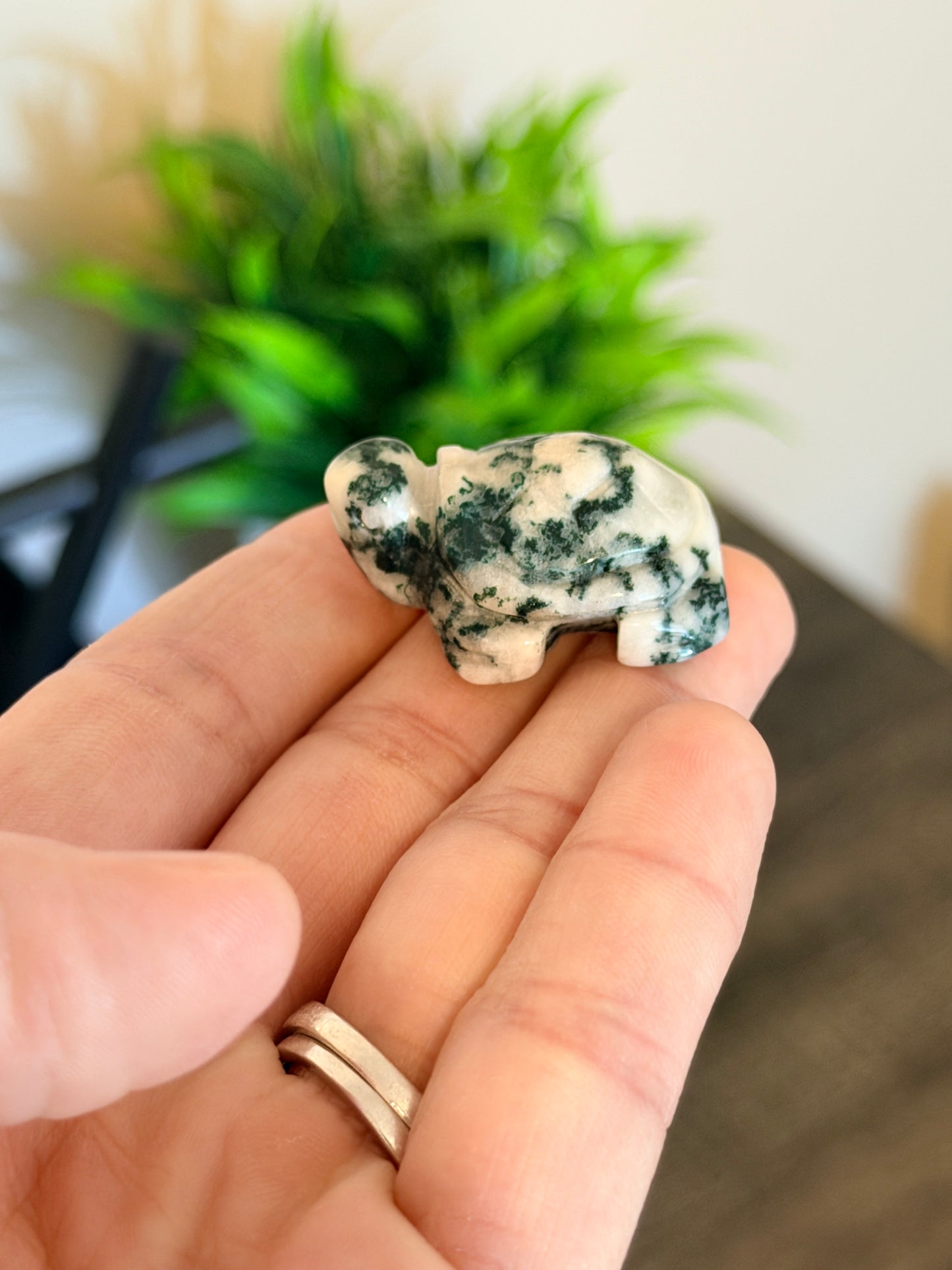Small Moss Agate Turtle Style 2