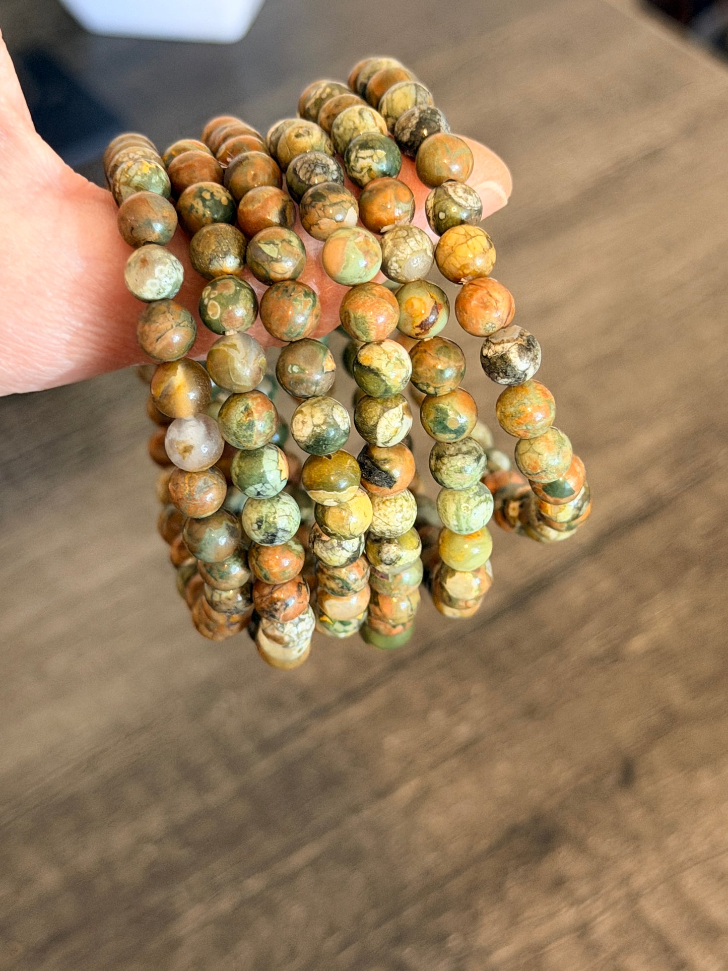 Ocean Jasper 6mm Beaded Bracelet