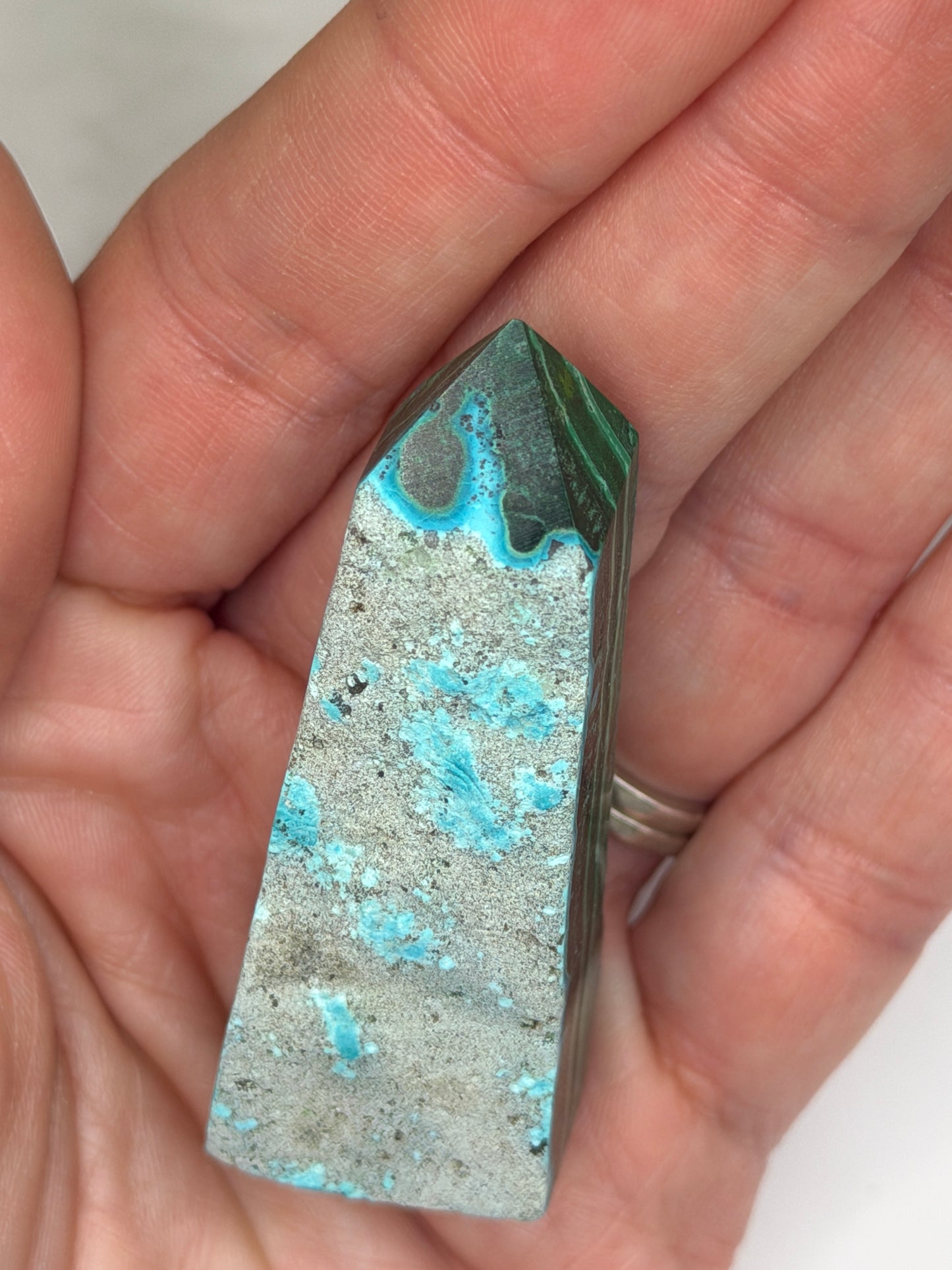 Chrysocolla Mixed Malachite Raw Side Point Style 9