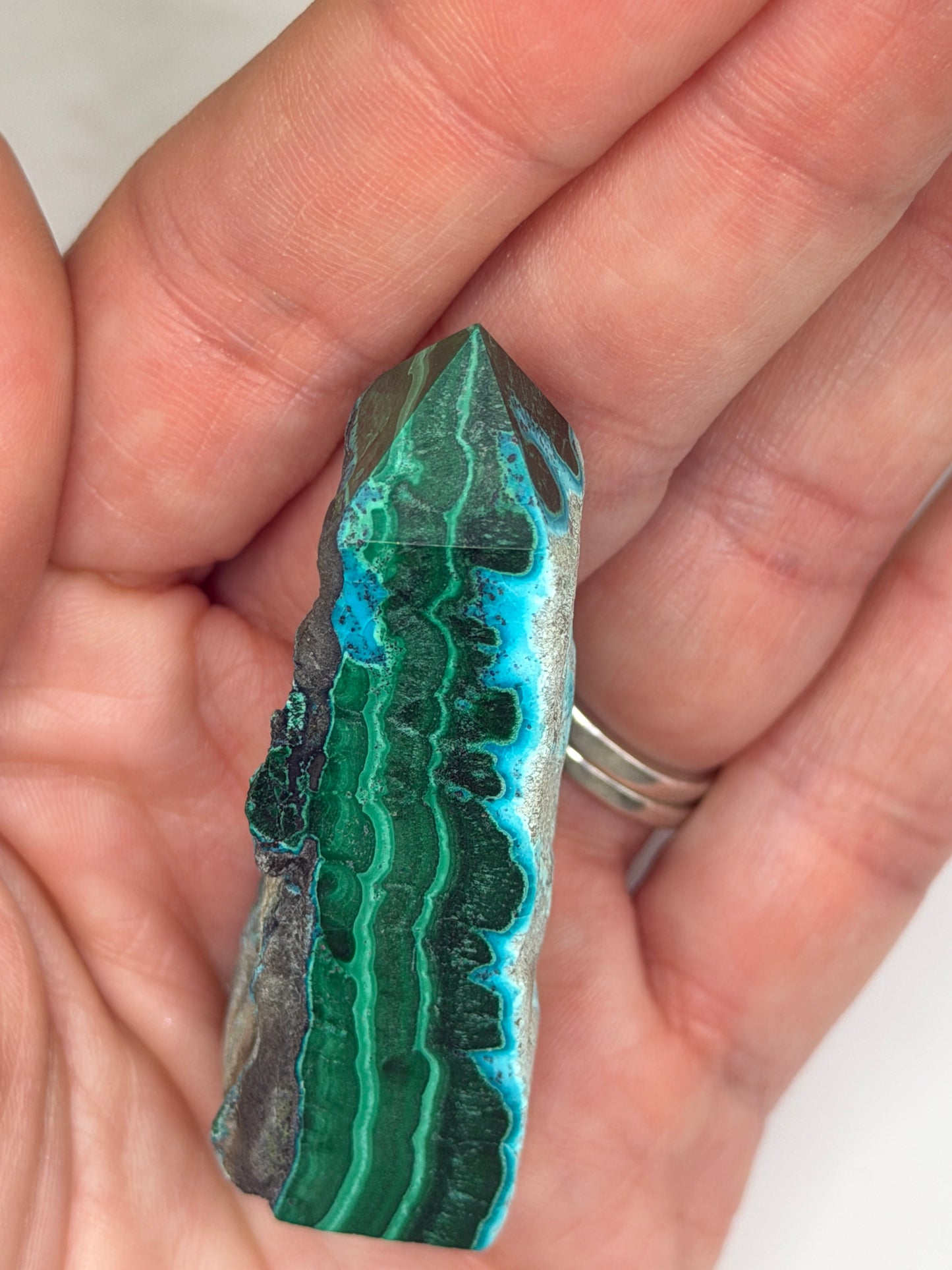 Chrysocolla Mixed Malachite Raw Side Point Style 9