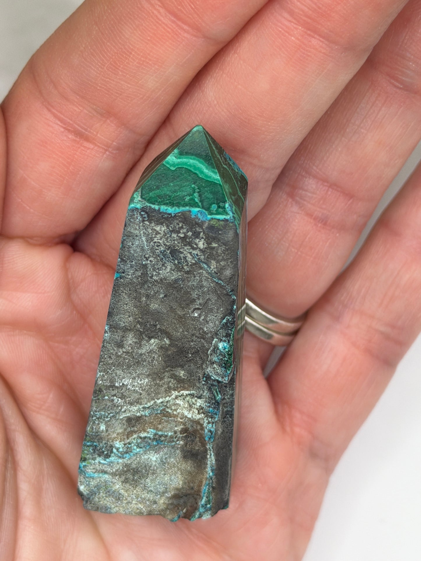Chrysocolla Mixed Malachite Raw Side Point Style 9