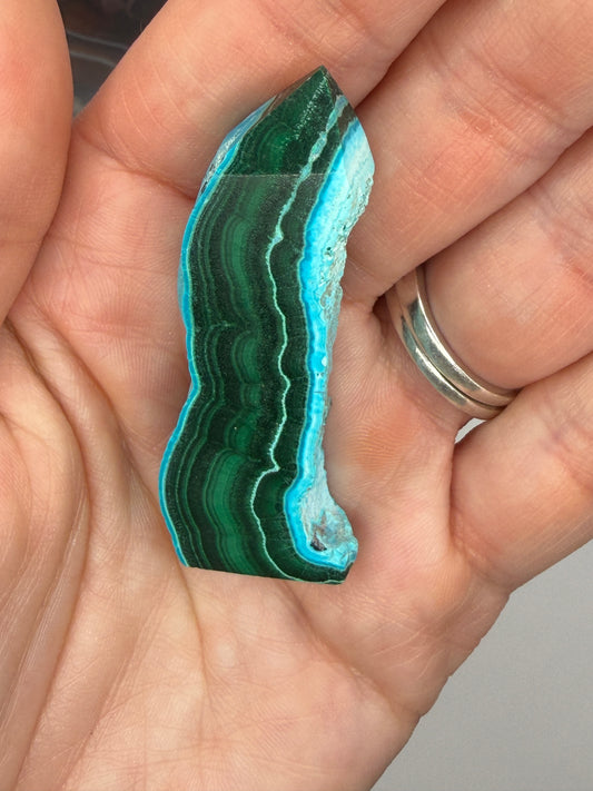 Chrysocolla Mixed Malachite Raw Side Point Style 1