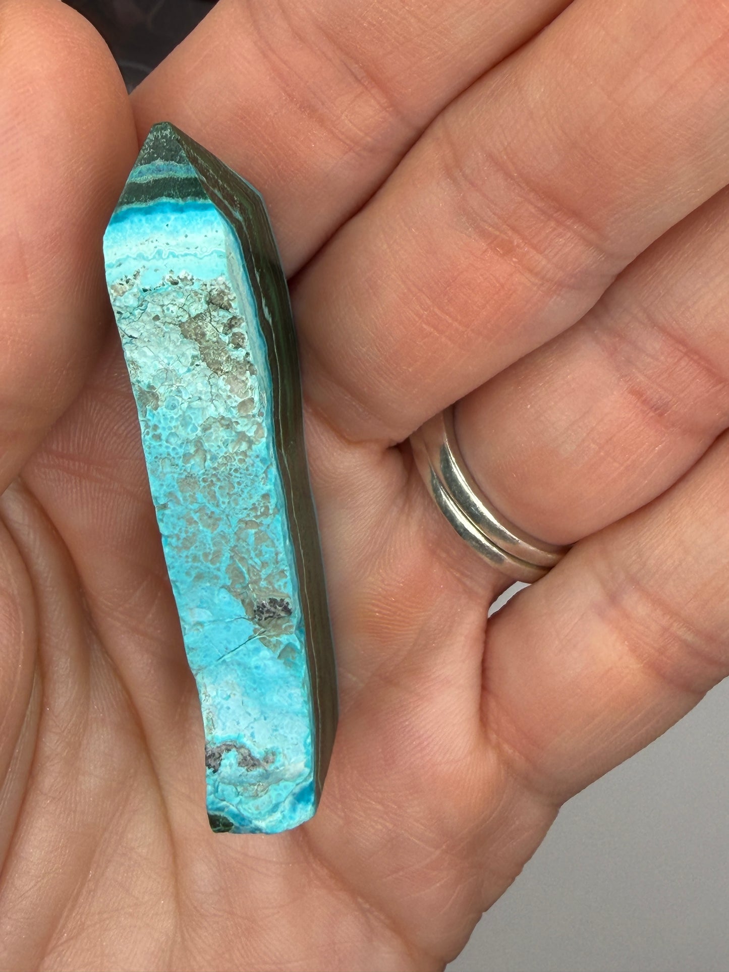 Chrysocolla Mixed Malachite Raw Side Point Style 1