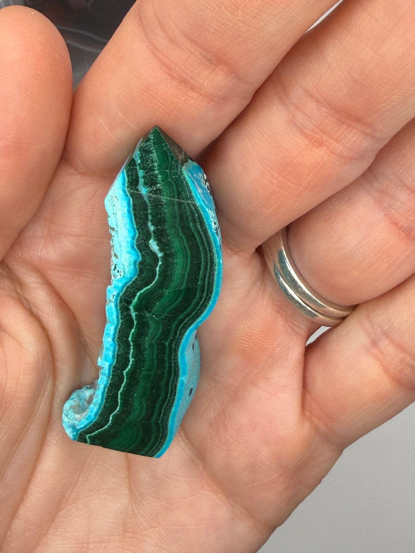 Chrysocolla Mixed Malachite Raw Side Point Style 1
