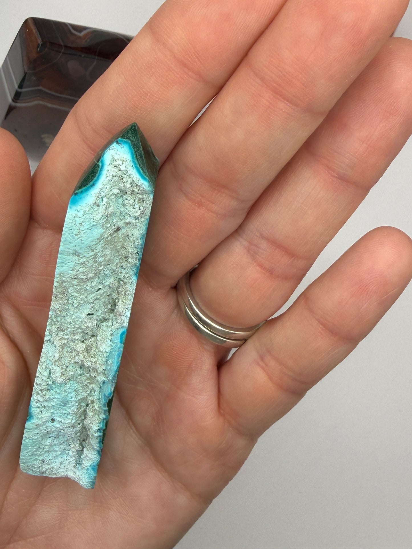 Chrysocolla Mixed Malachite Raw Side Point Style 2
