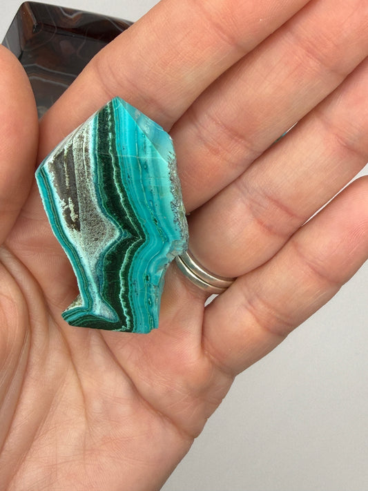 Chrysocolla Mixed Malachite Raw Side Point Style 3