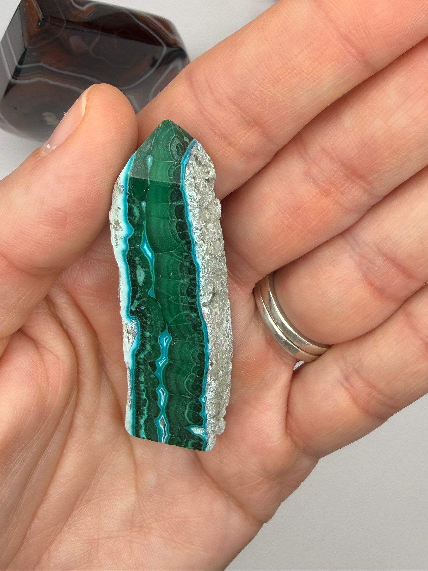 Chrysocolla Mixed Malachite Raw Side Point Style 4