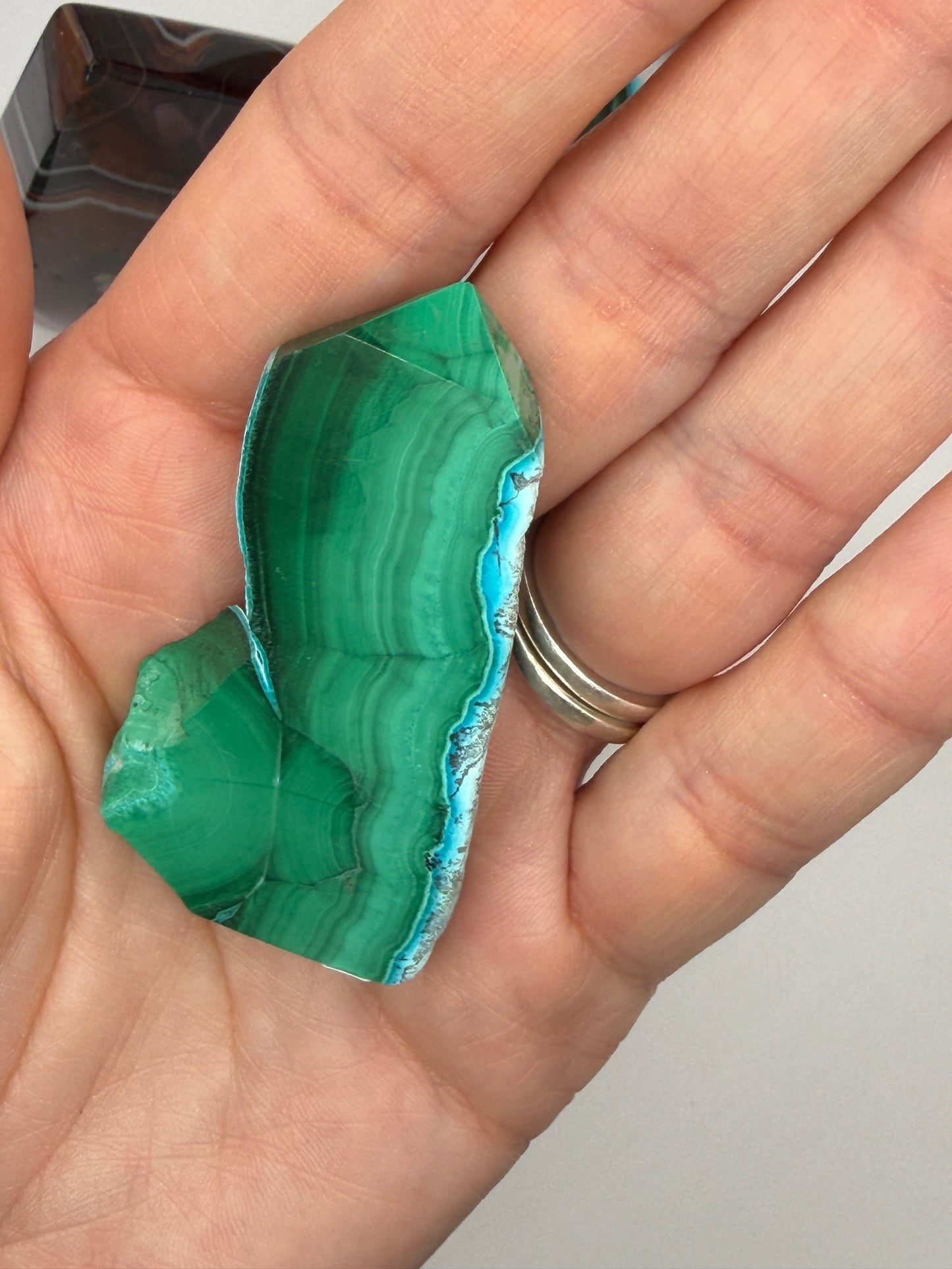 Chrysocolla Mixed Malachite Raw Side Point Style 5