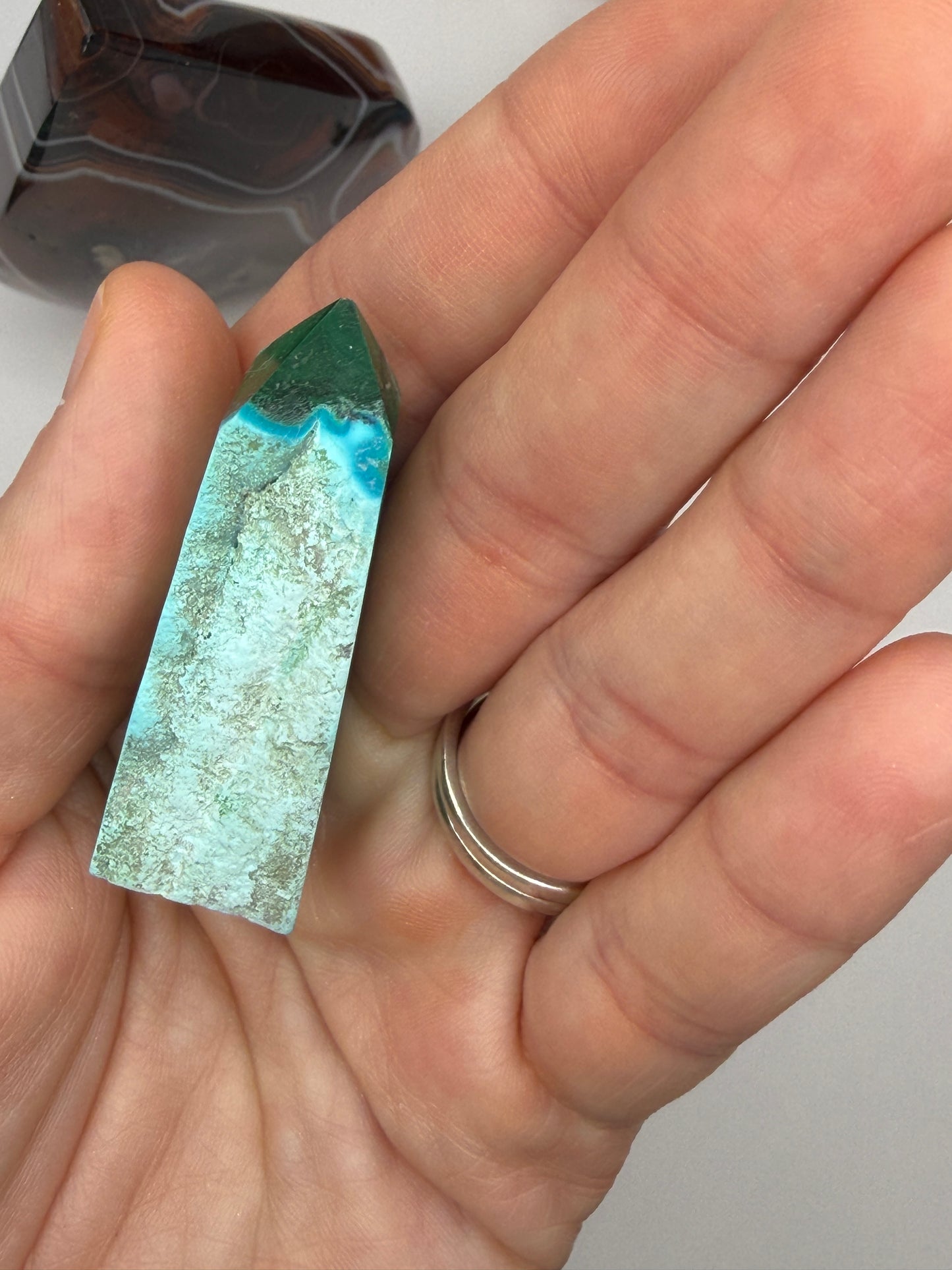 Chrysocolla Mixed Malachite Raw Side Point Style 6