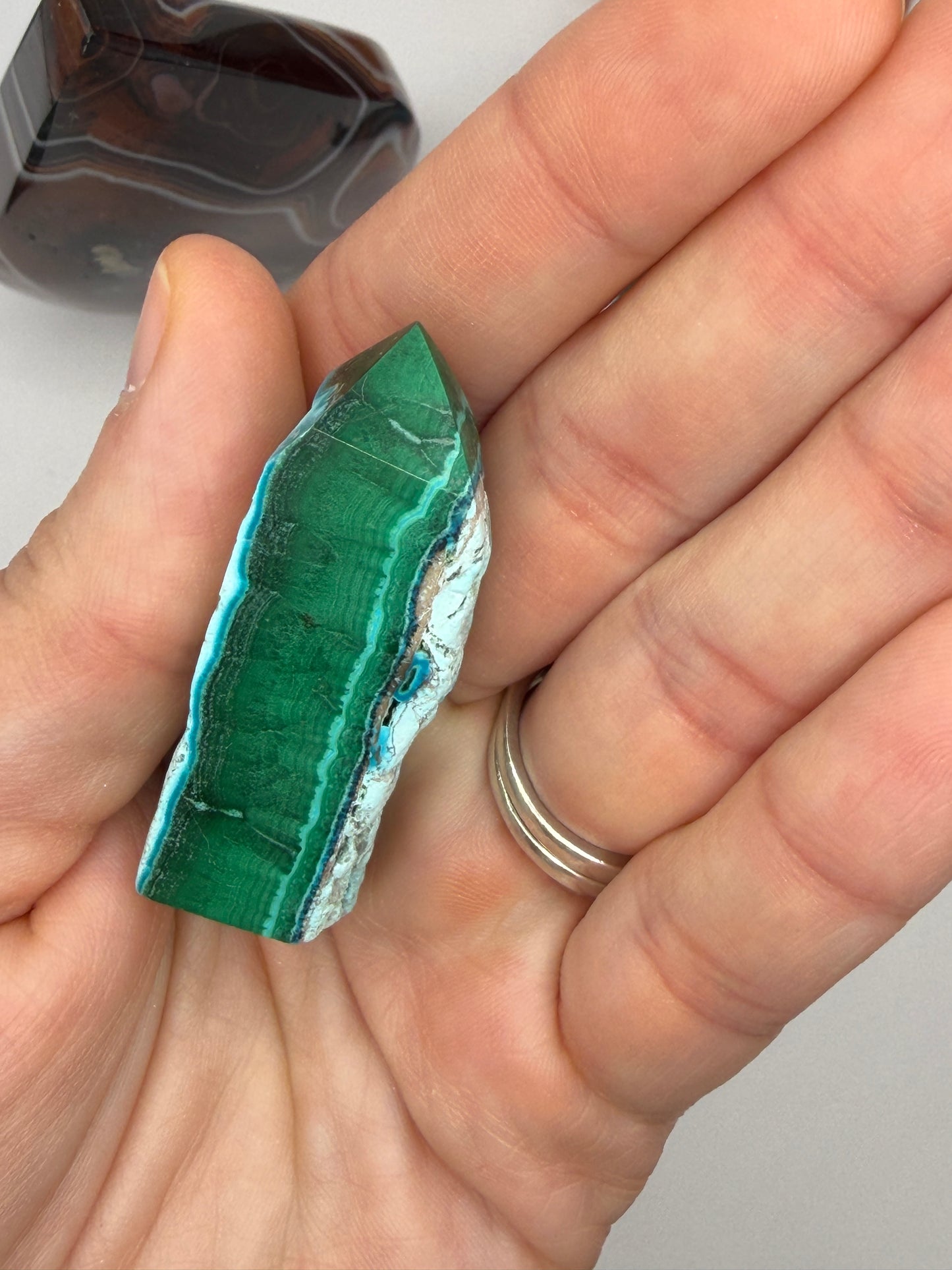 Chrysocolla Mixed Malachite Raw Side Point Style 6