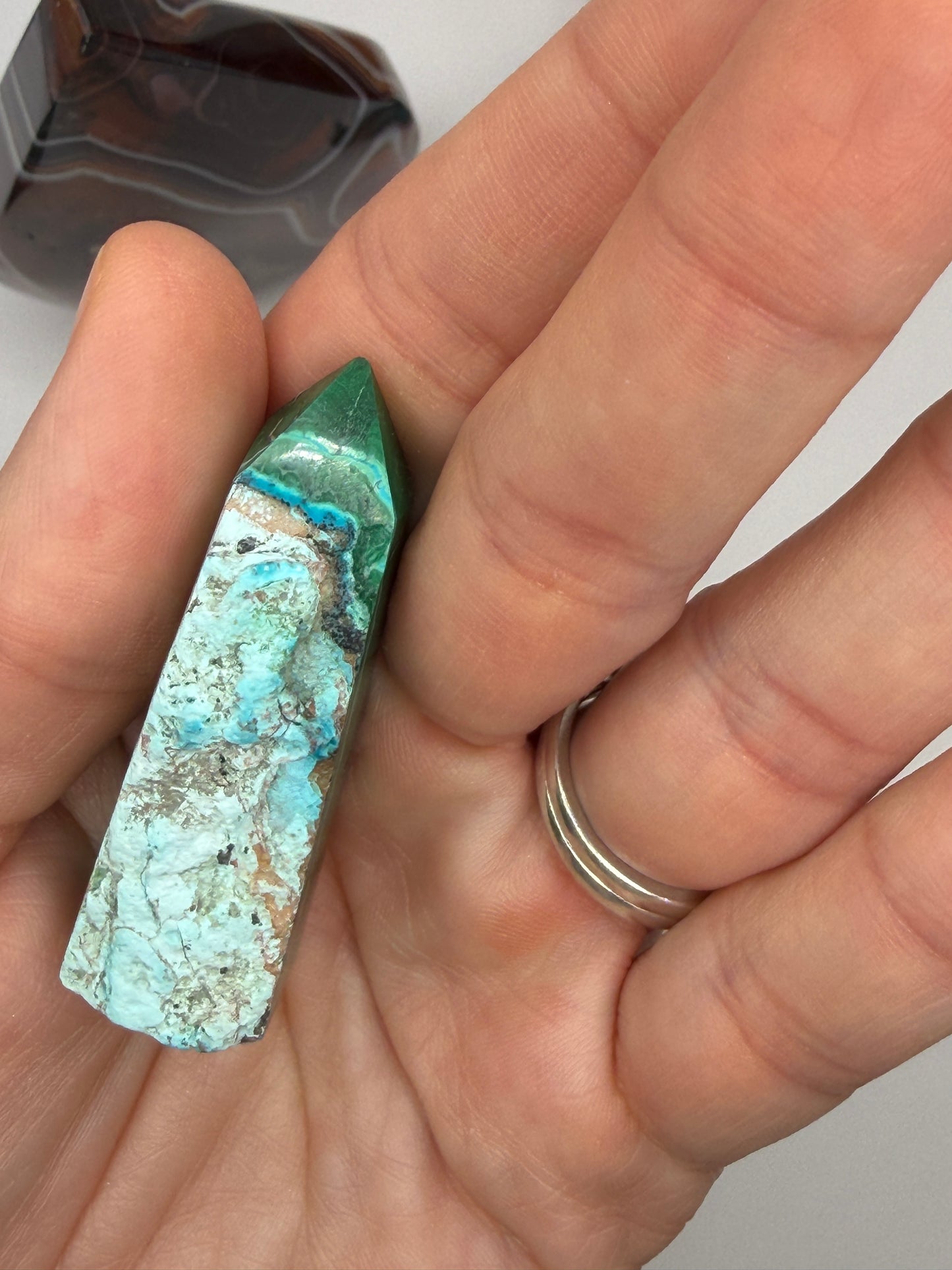 Chrysocolla Mixed Malachite Raw Side Point Style 6