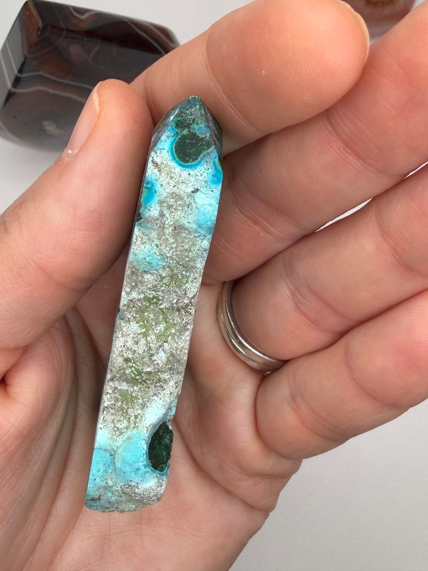 Chrysocolla Mixed Malachite Raw Side Point Style 7