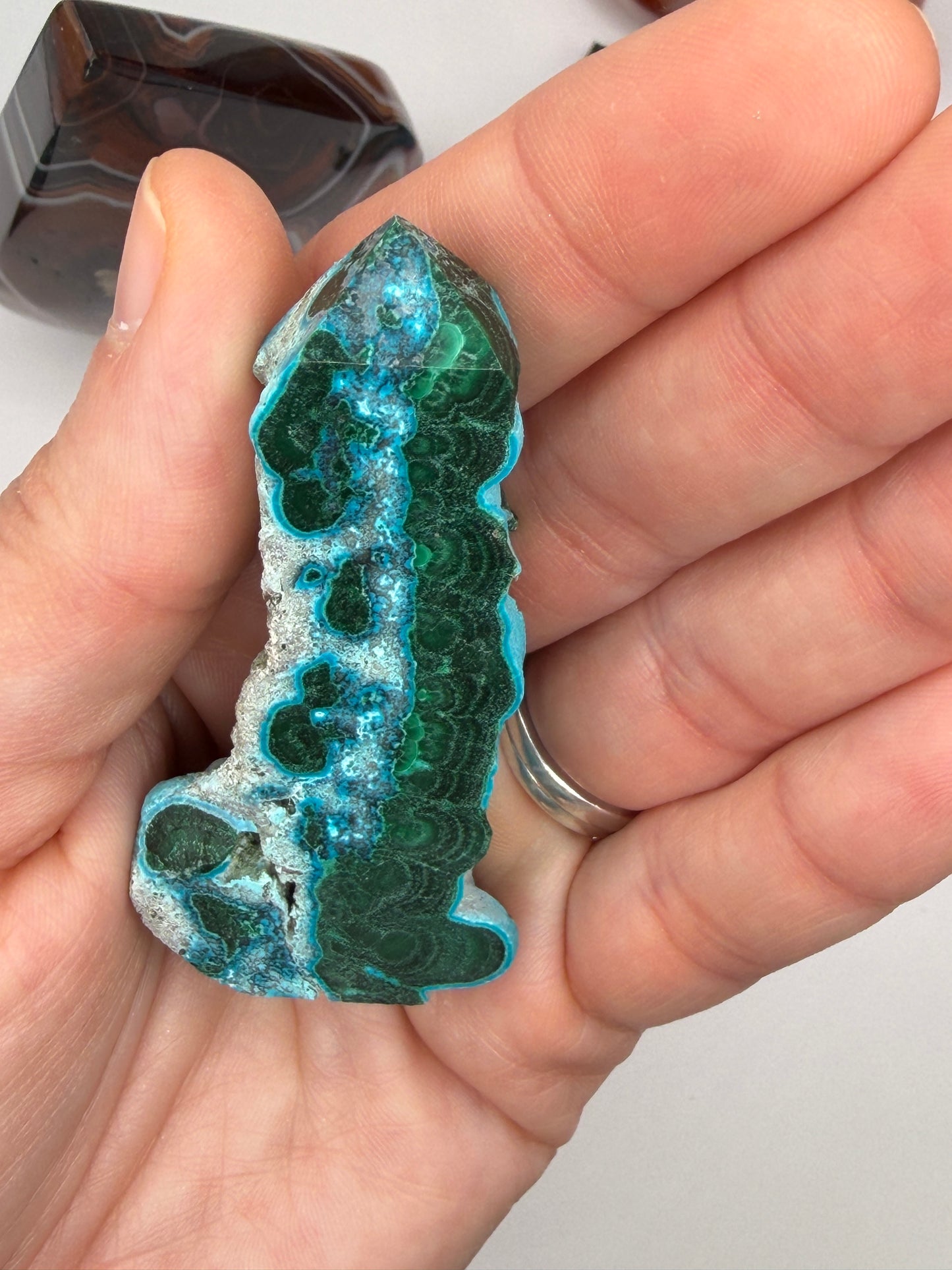 Chrysocolla Mixed Malachite Raw Side Point Style 7