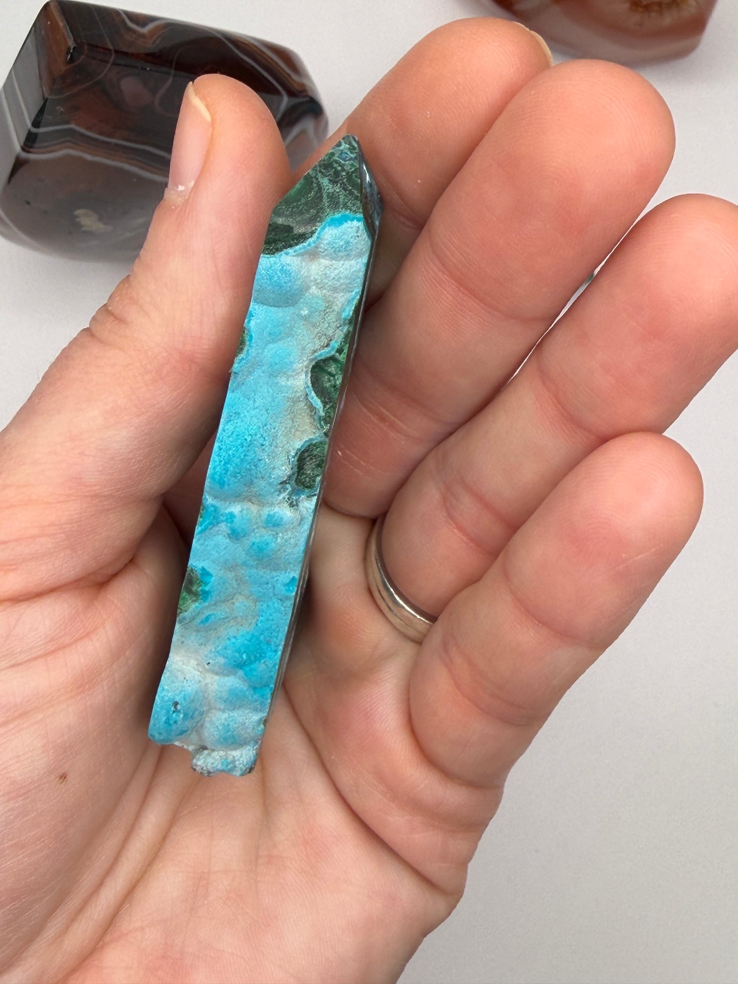 Chrysocolla Mixed Malachite Raw Side Point Style 7