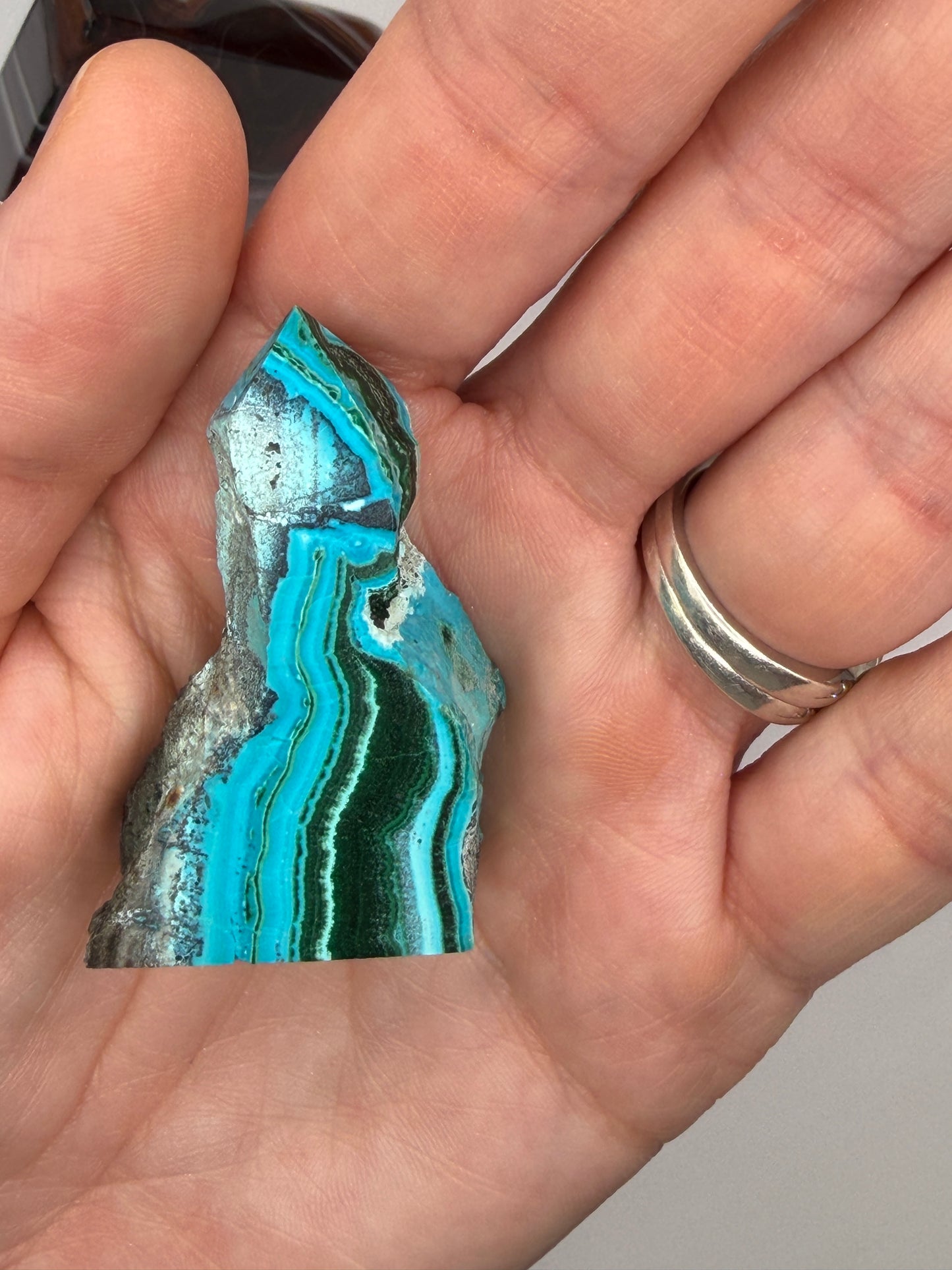 Chrysocolla Mixed Malachite Raw Side Point Style 8