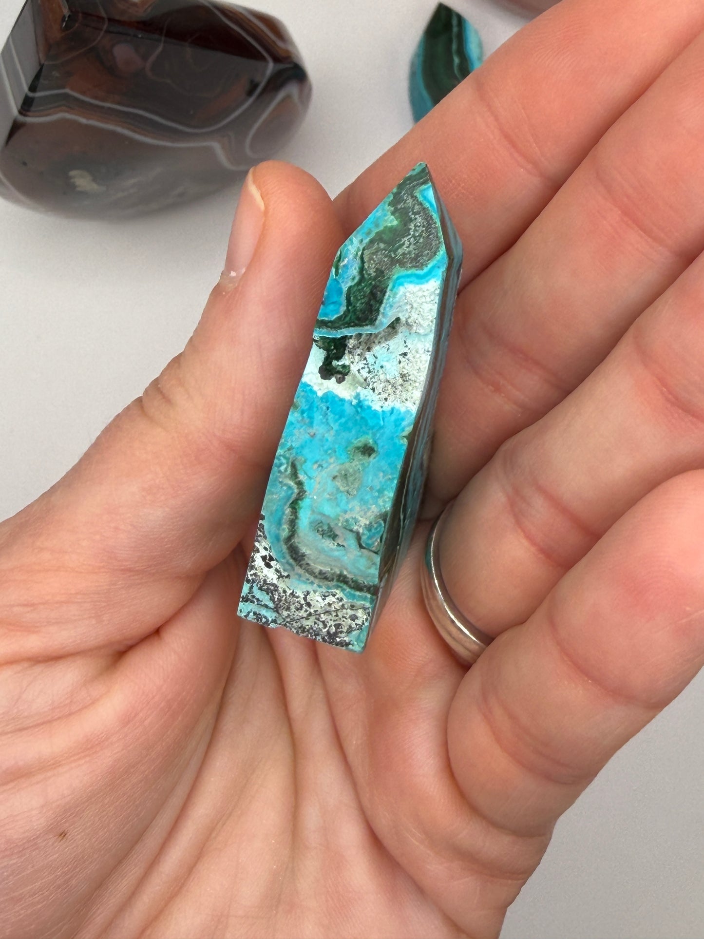 Chrysocolla Mixed Malachite Raw Side Point Style 8