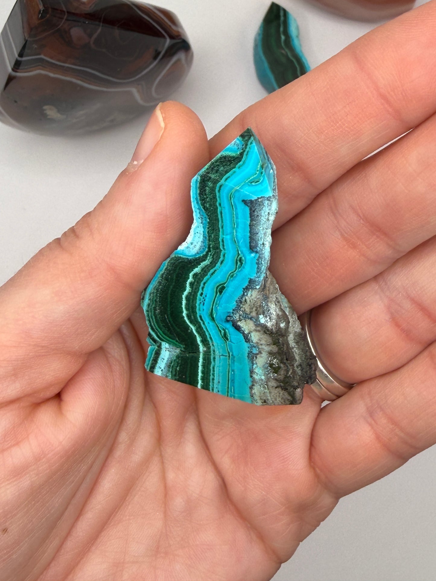Chrysocolla Mixed Malachite Raw Side Point Style 8