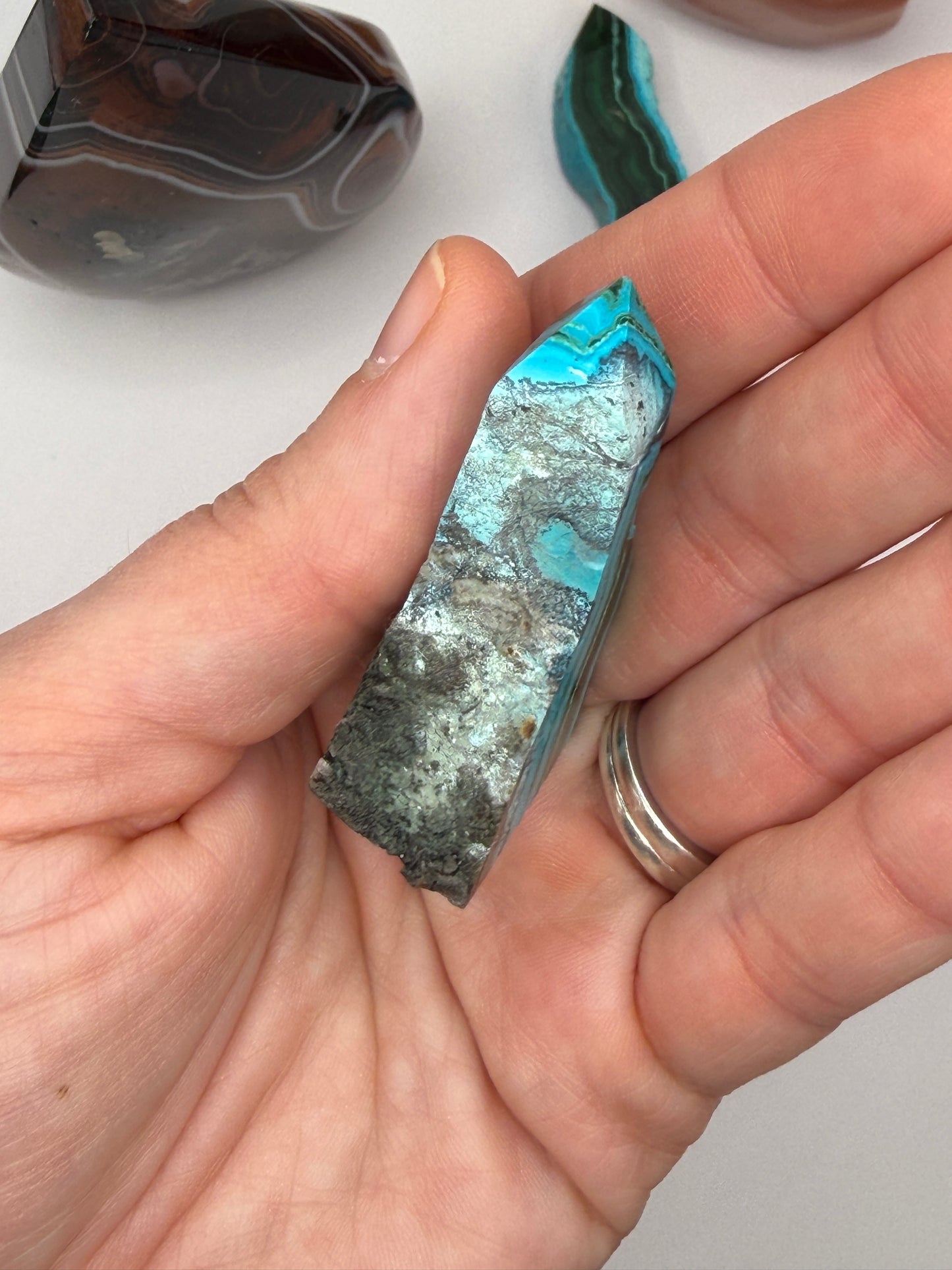 Chrysocolla Mixed Malachite Raw Side Point Style 8
