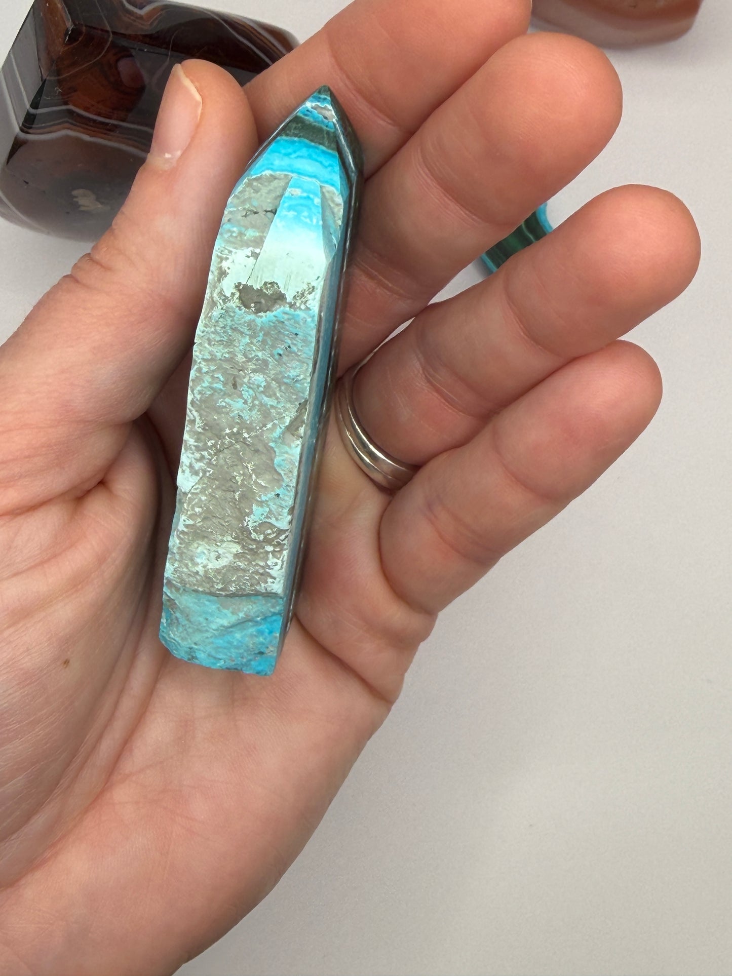 Chrysocolla Mixed Malachite Raw Side Point Style 10