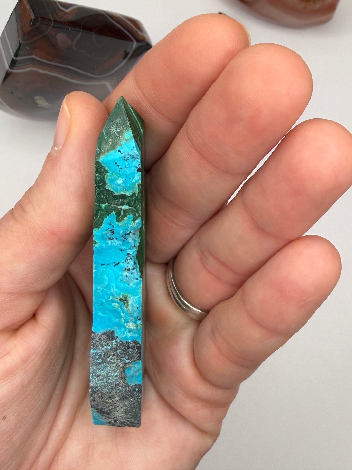 Chrysocolla Mixed Malachite Raw Side Point Style 11