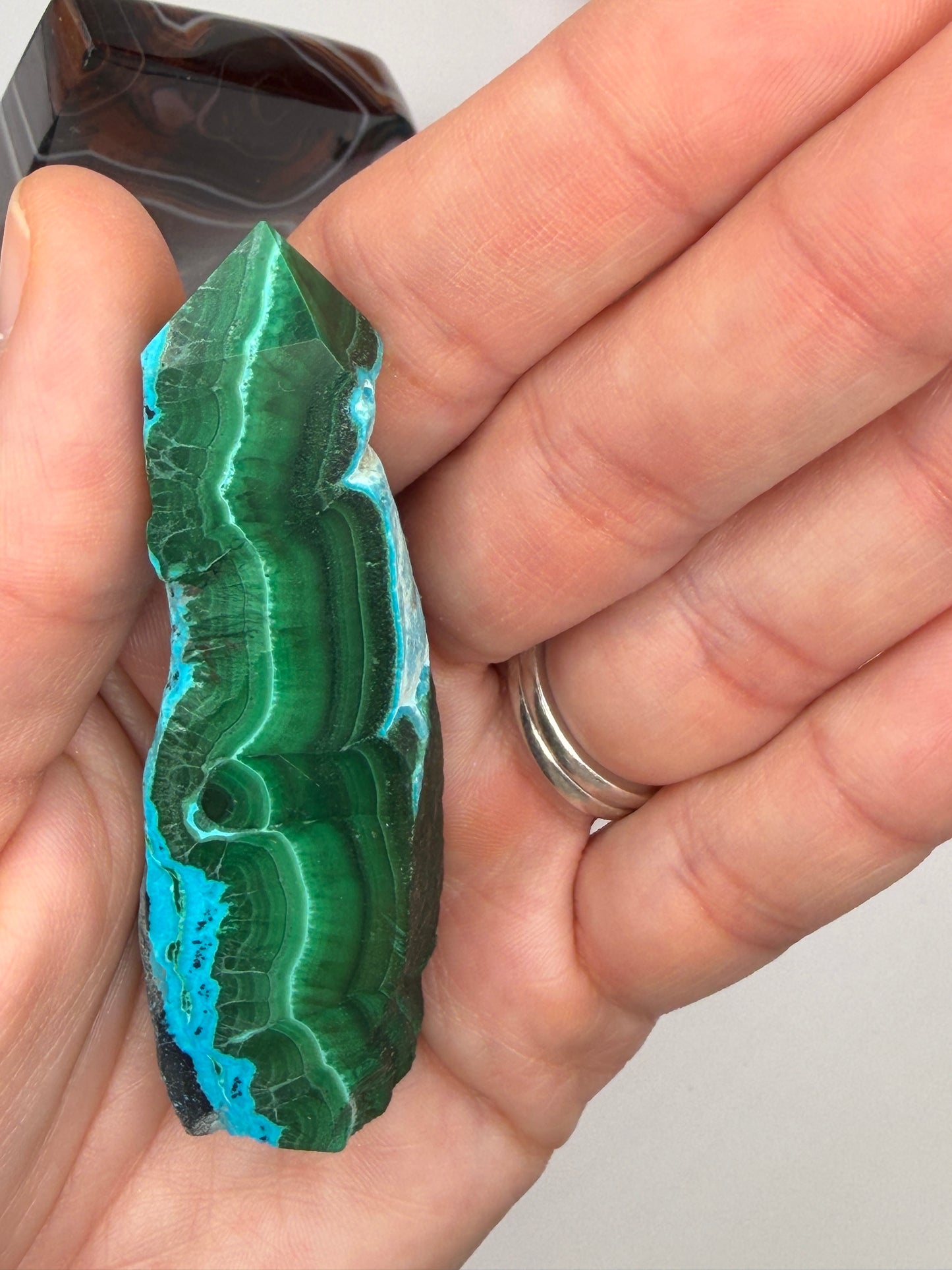Chrysocolla Mixed Malachite Raw Side Point Style 11