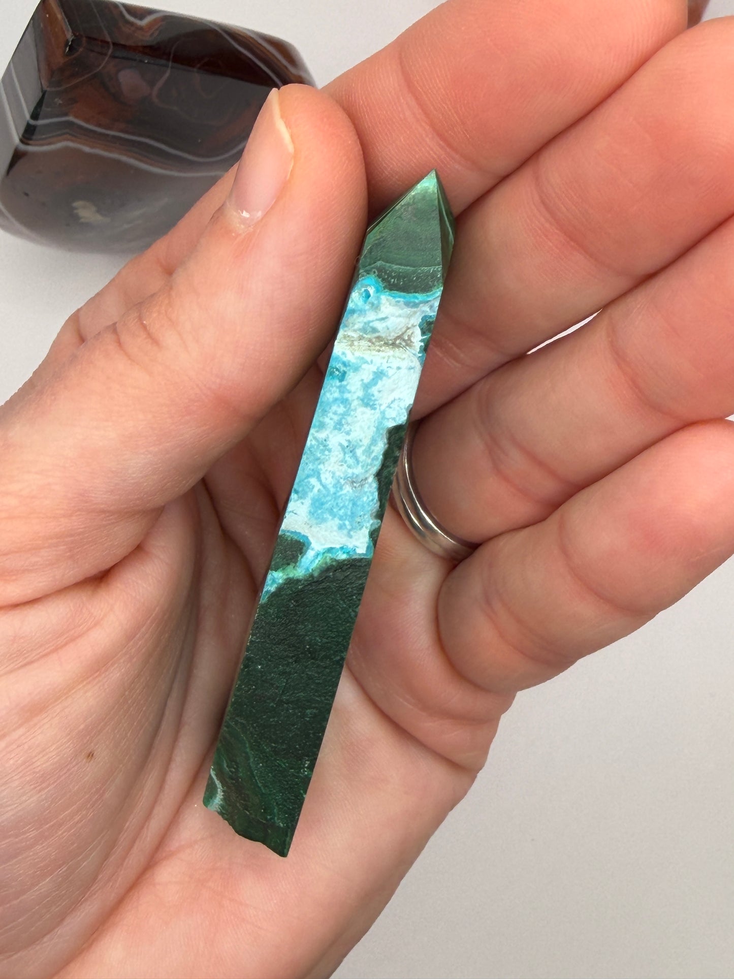 Chrysocolla Mixed Malachite Raw Side Point Style 11