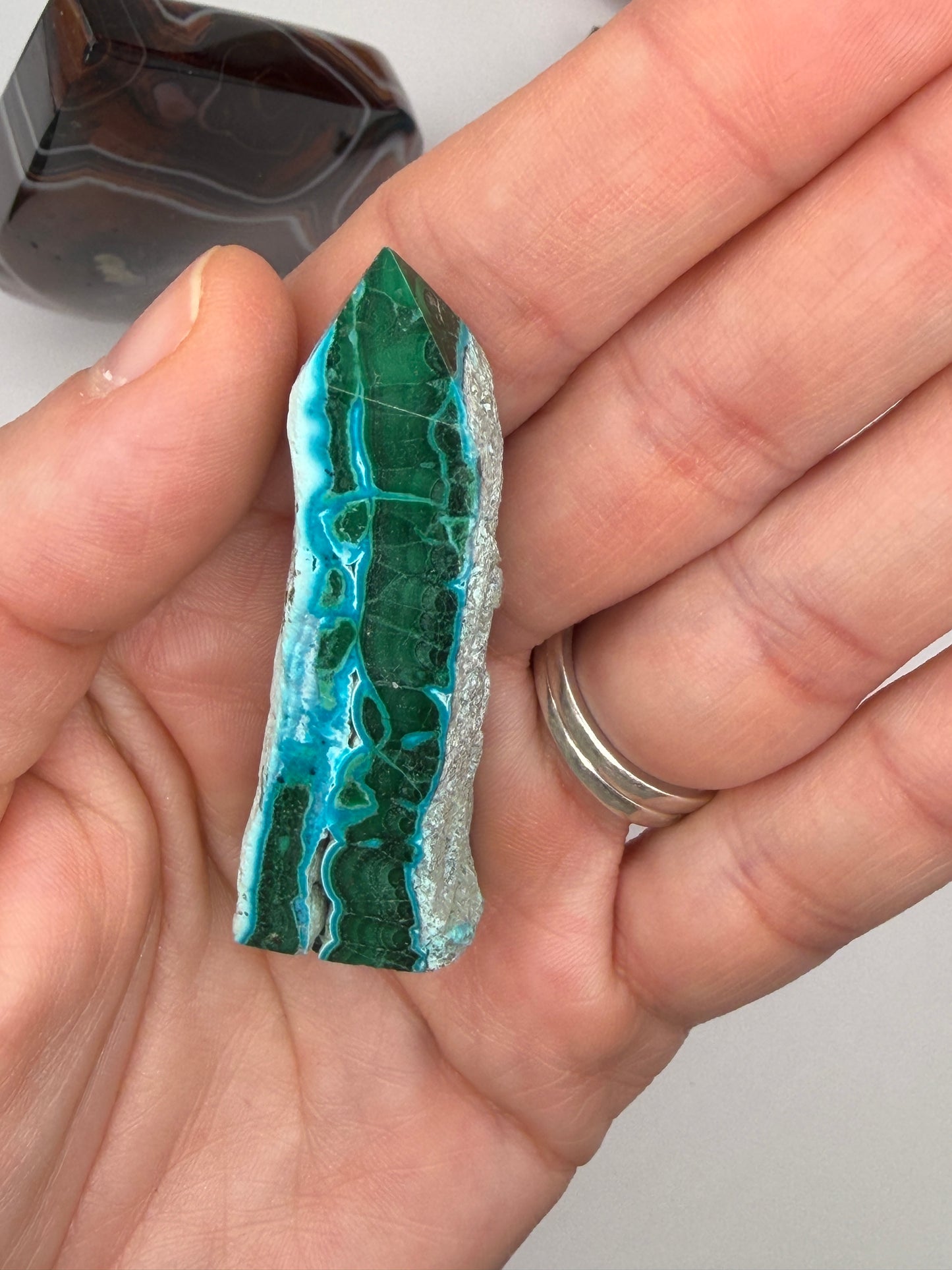 Chrysocolla Mixed Malachite Raw Side Point Style 12