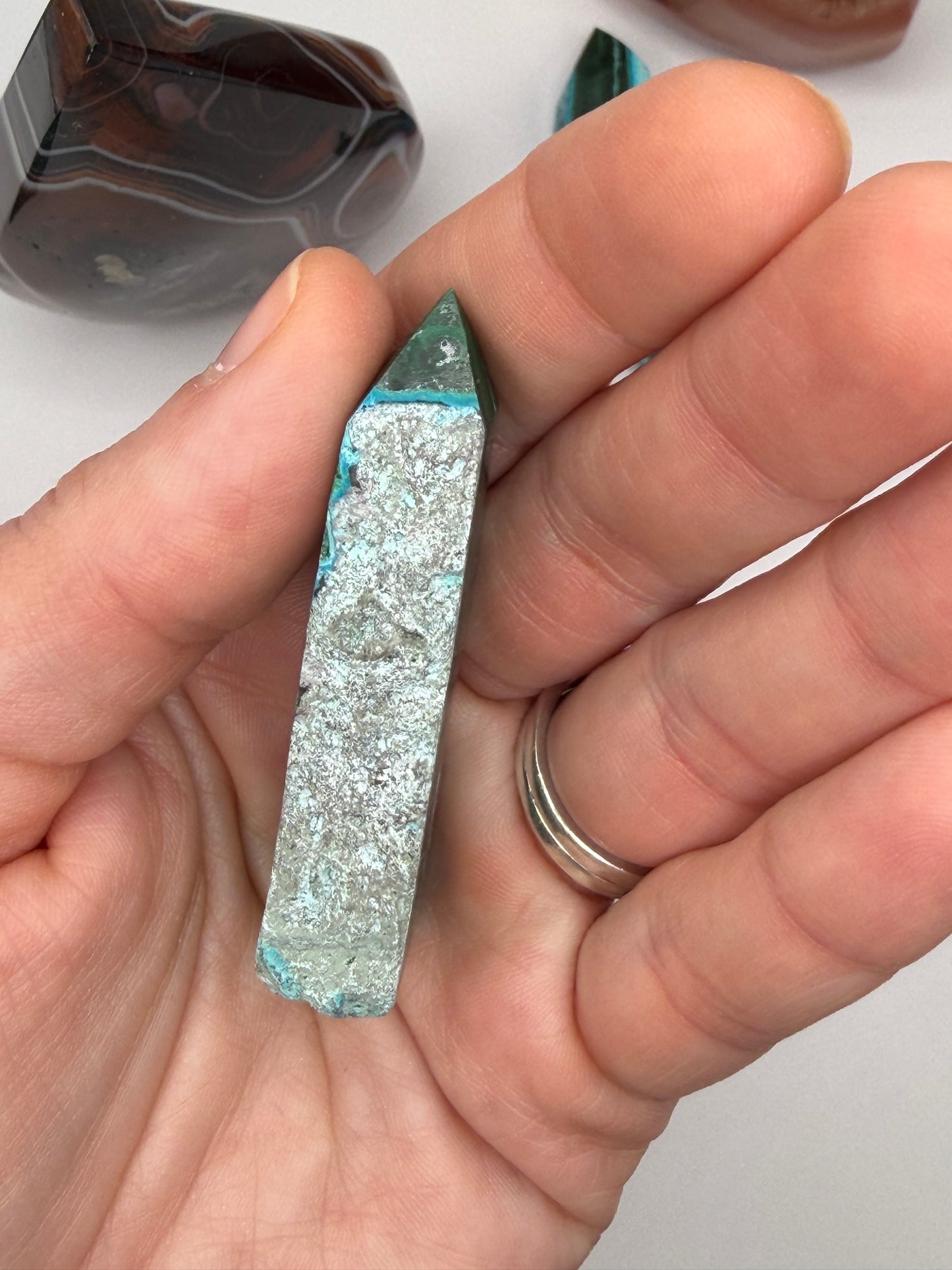 Chrysocolla Mixed Malachite Raw Side Point Style 12