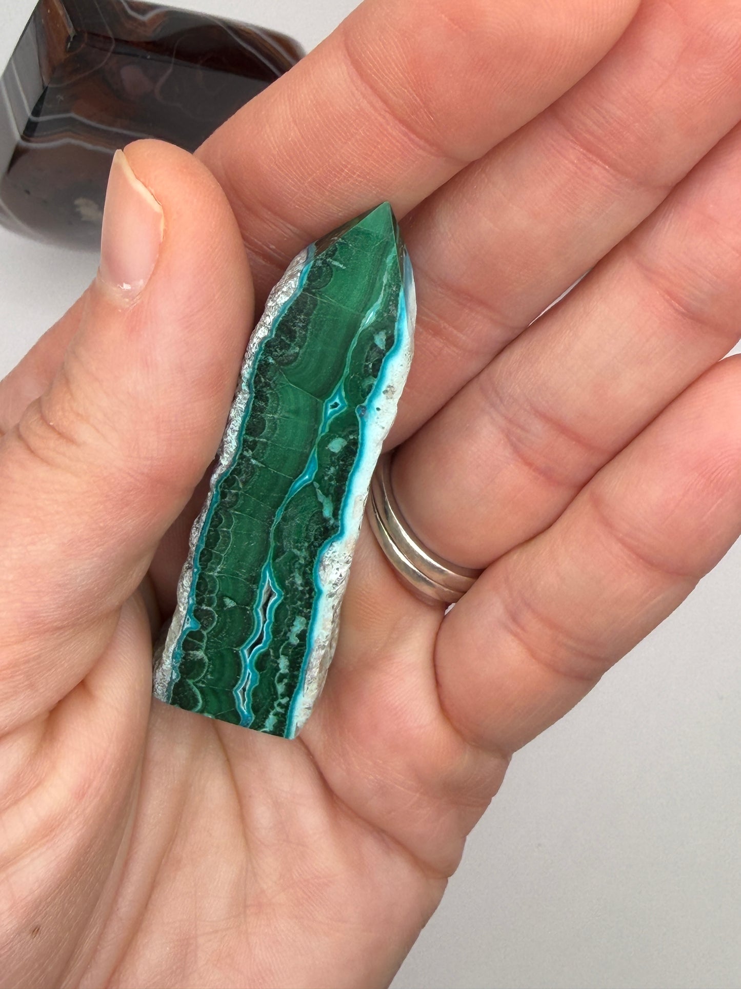 Chrysocolla Mixed Malachite Raw Side Point Style 12
