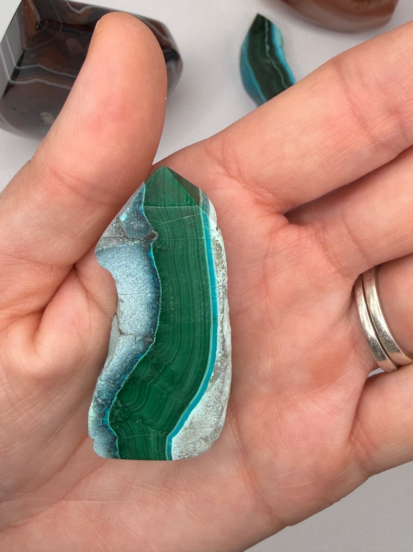 Chrysocolla Mixed Malachite Raw Side Point Style 14