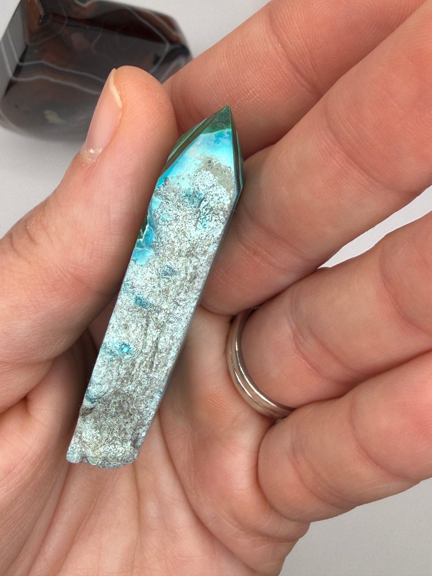 Chrysocolla Mixed Malachite Raw Side Point Style 15