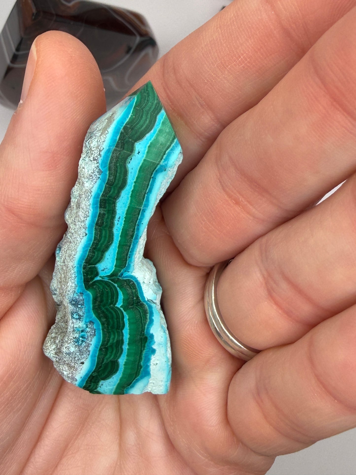 Chrysocolla Mixed Malachite Raw Side Point Style 15
