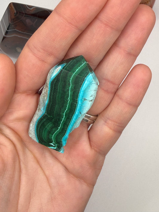 Chrysocolla Mixed Malachite Raw Side Point Style 16