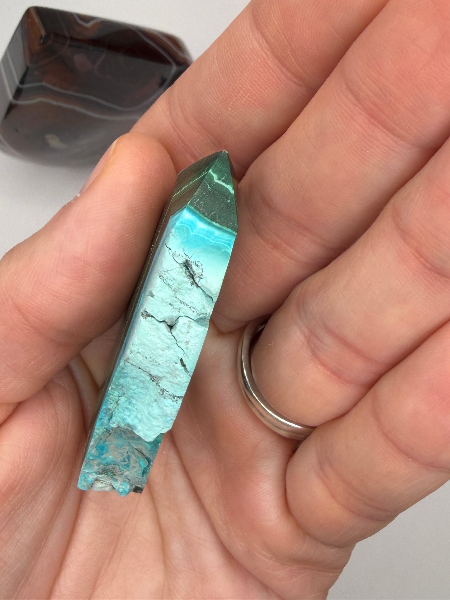 Chrysocolla Mixed Malachite Raw Side Point Style 16