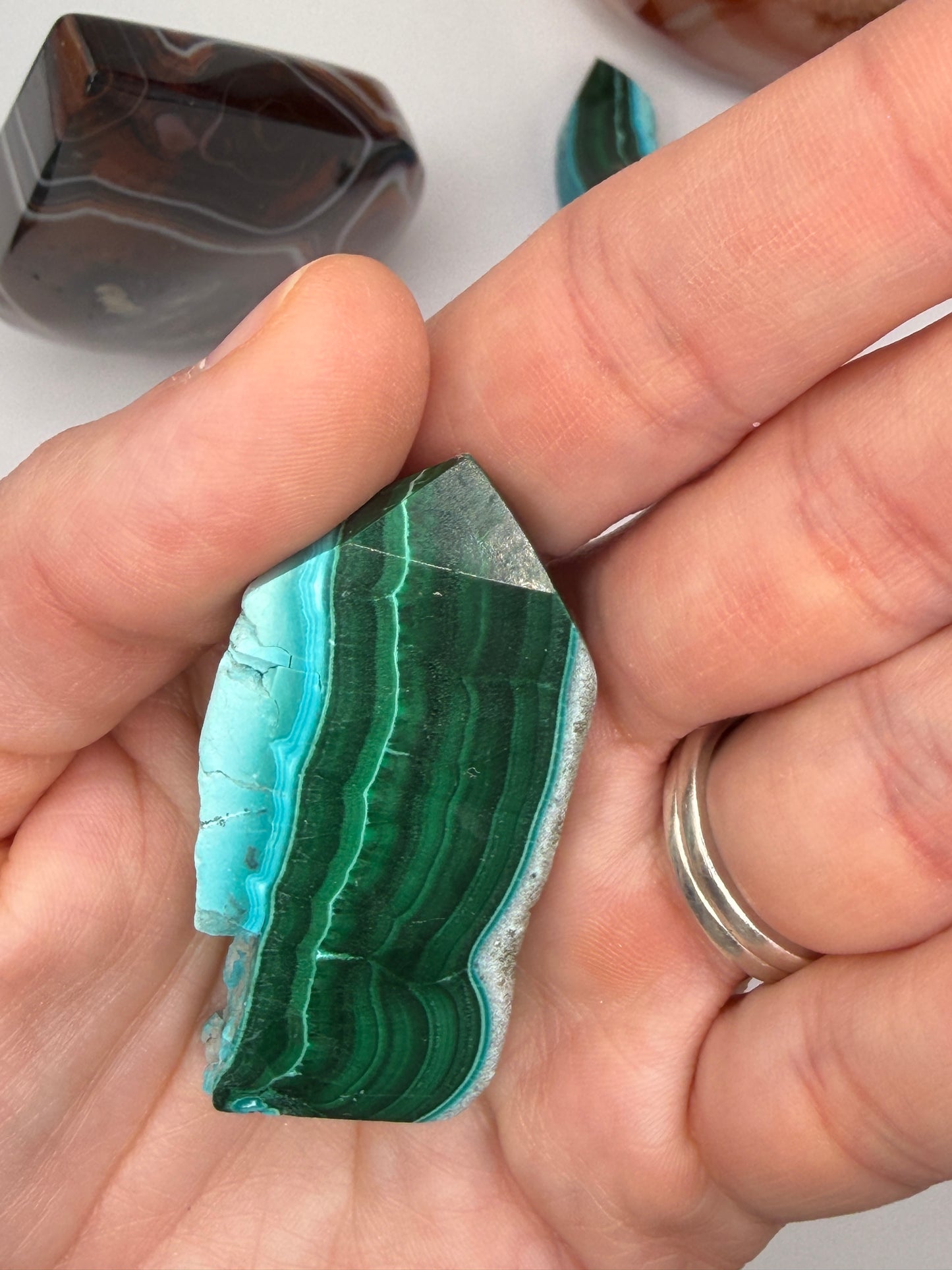 Chrysocolla Mixed Malachite Raw Side Point Style 16