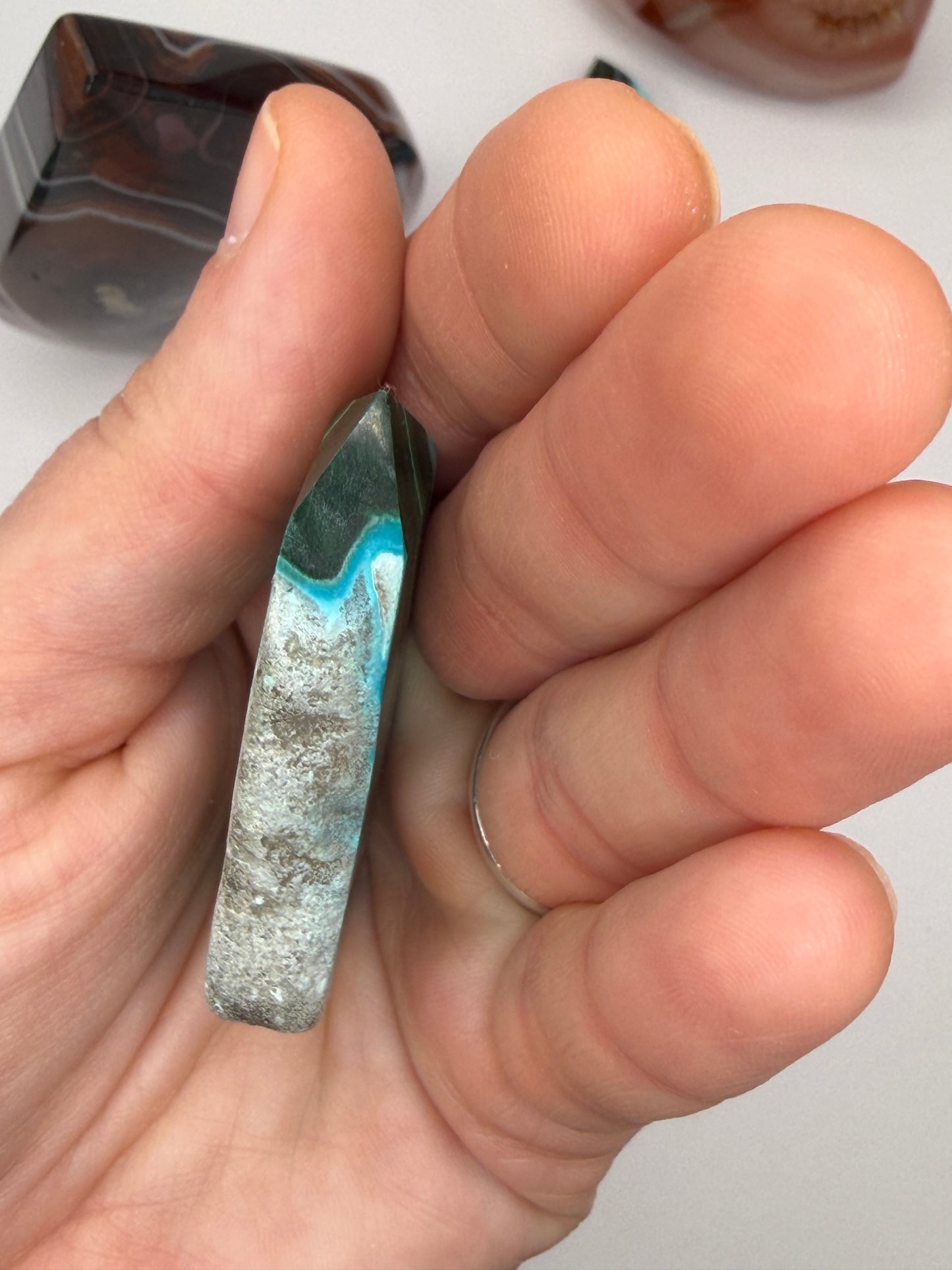 Chrysocolla Mixed Malachite Raw Side Point Style 16